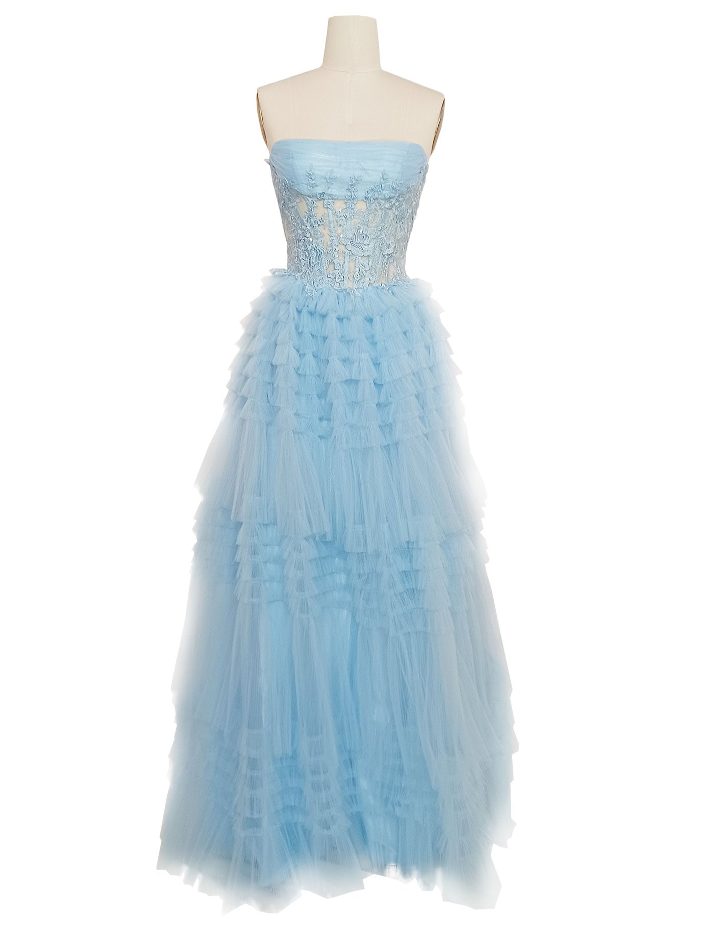 TIERED CHIFFON BALLGOWN