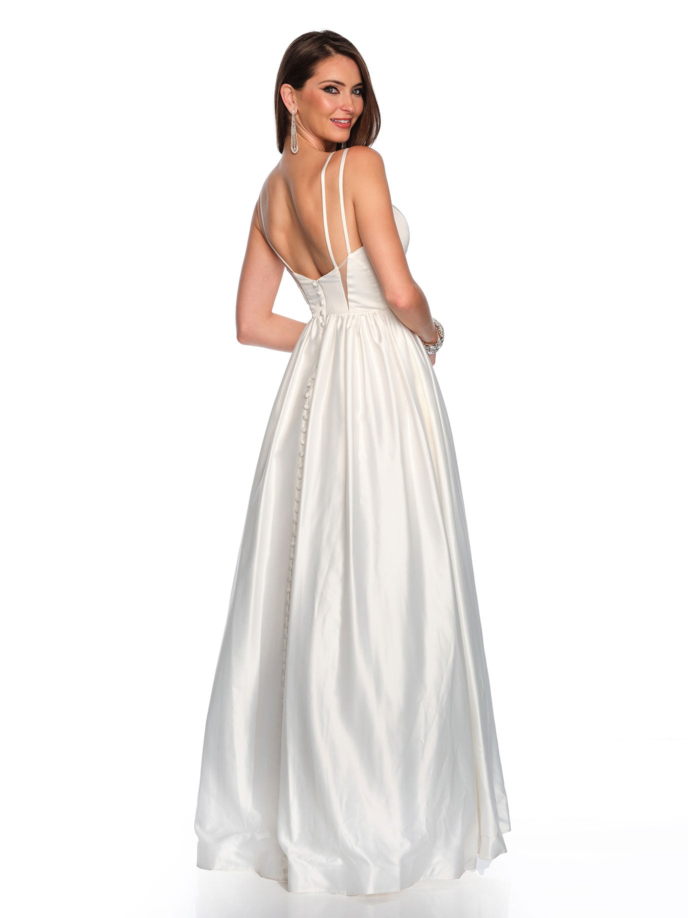 DOUBLE SPAGHETTI STRAP A-LINE WEDDING DRESS