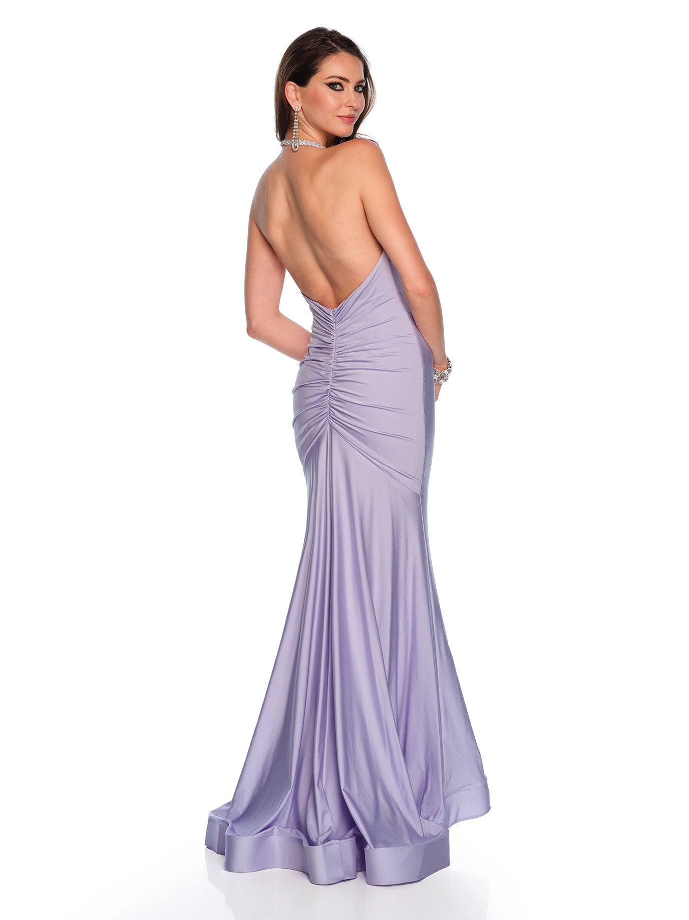 HALTER STRETCH JERSEY TRUMPET GOWN