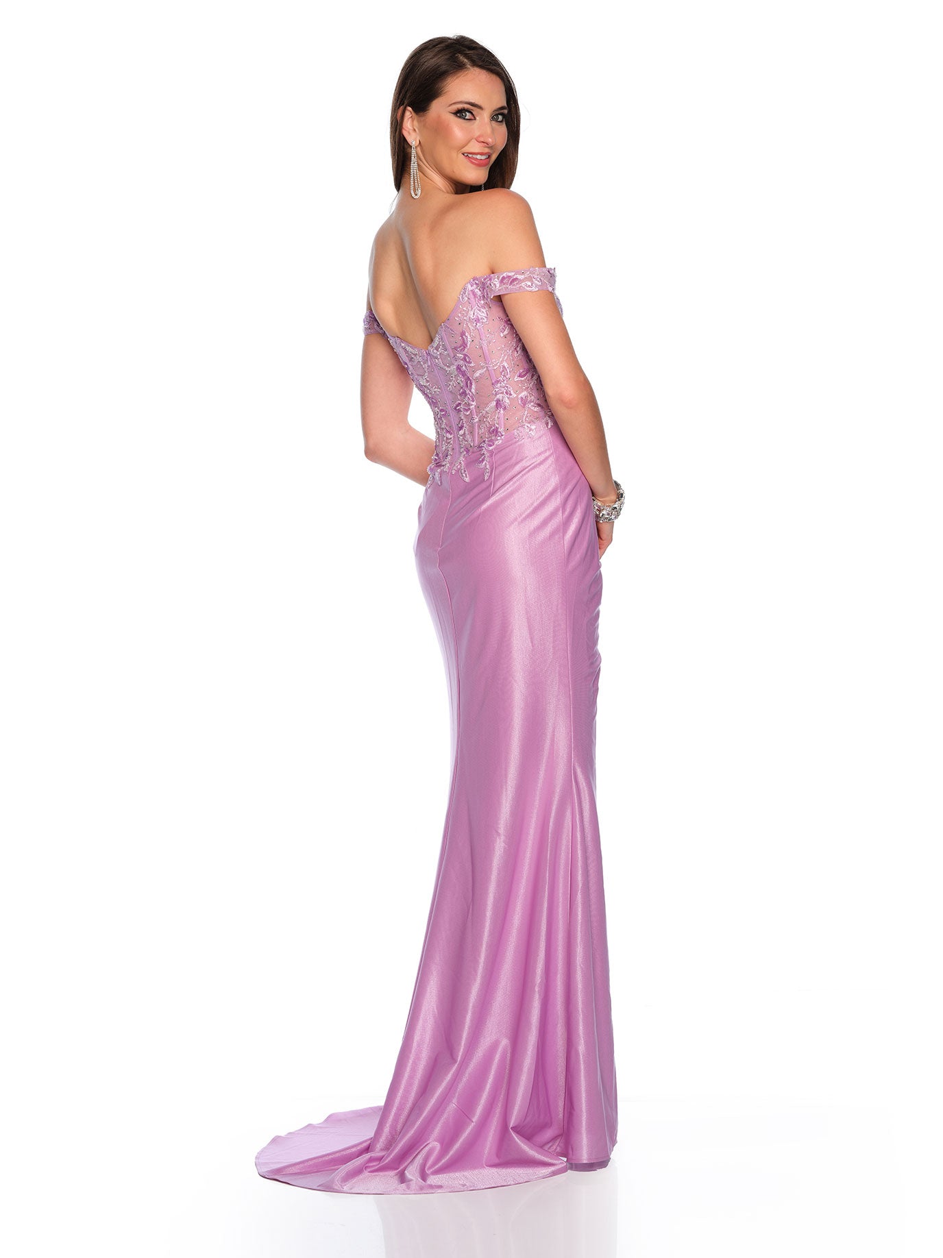 OFF THE SHOULDER FLORAL CORSET GOWN