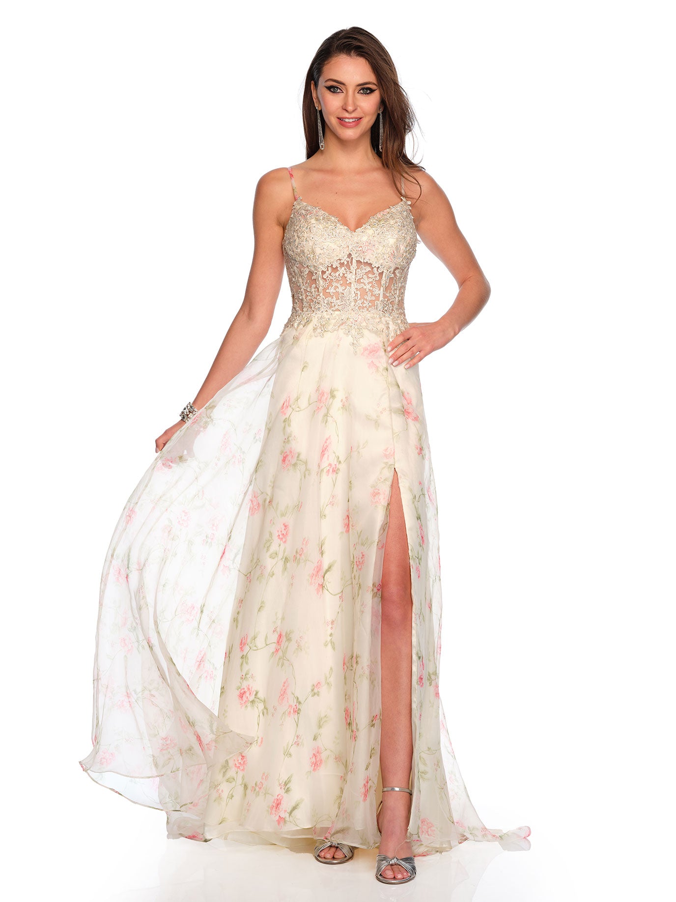 FLORAL PRINT FLOWY GOWN