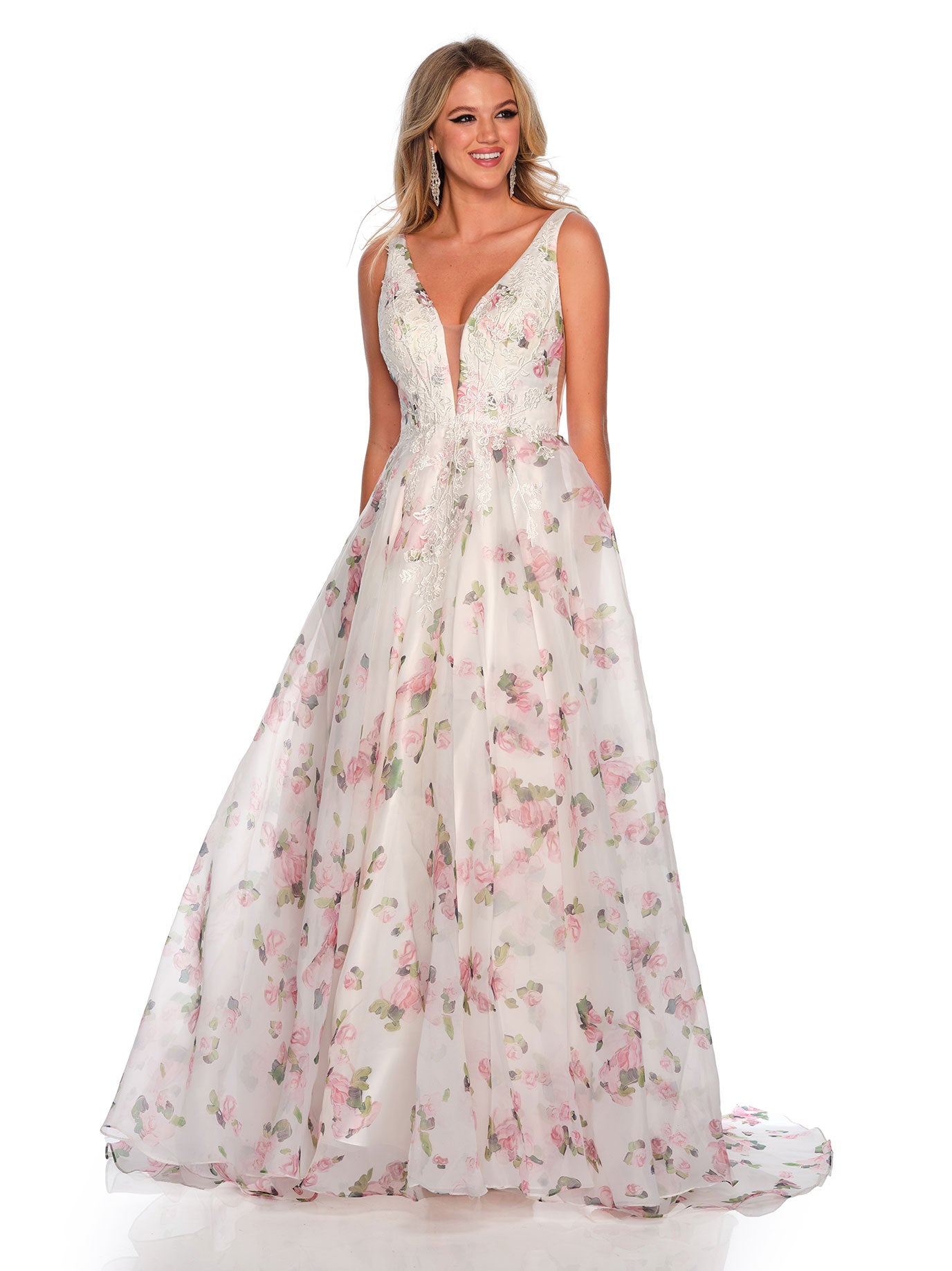 FLORAL ORGANZA BALLGOWN