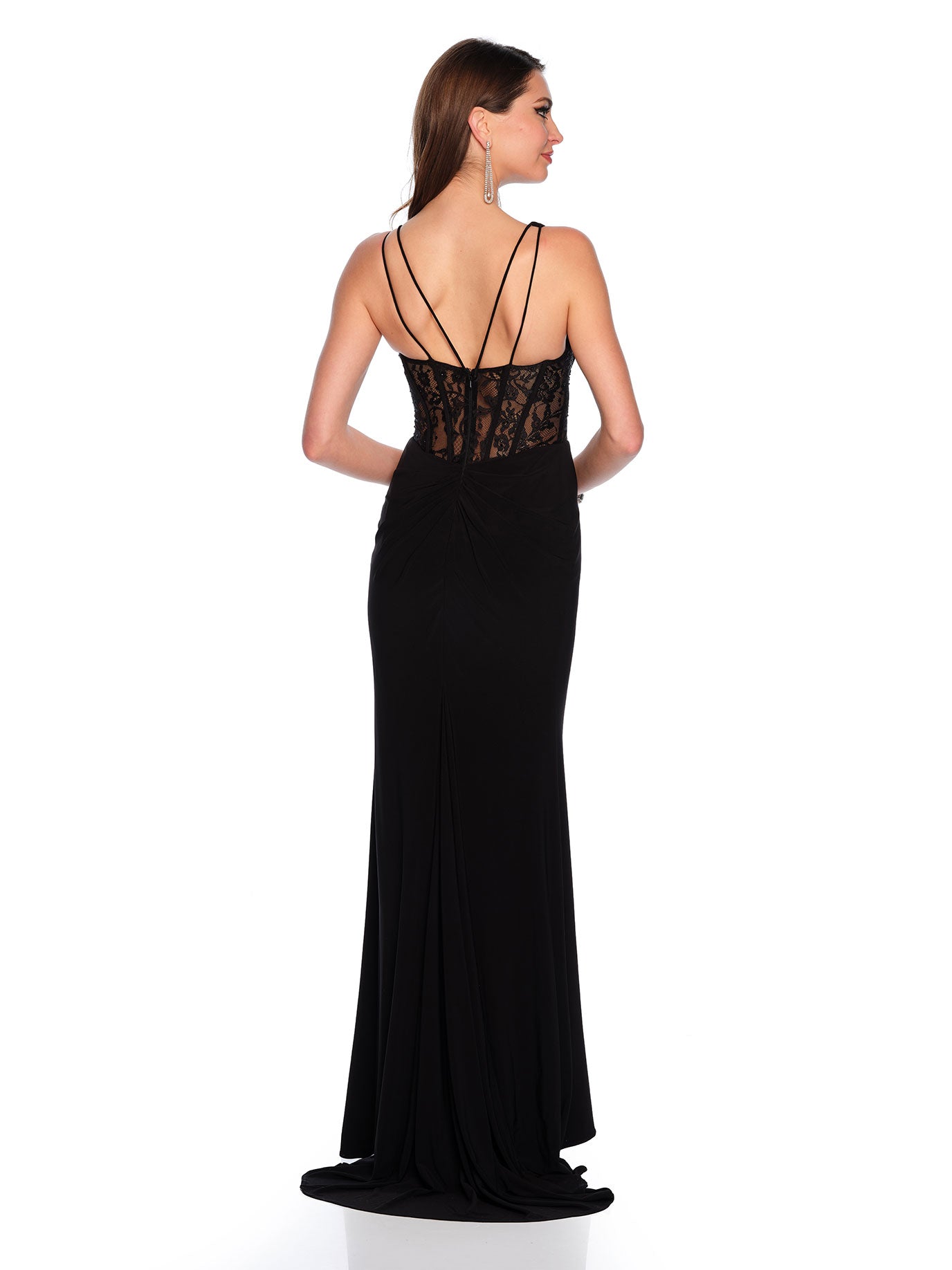 LACE CORSET JERSEY GOWN