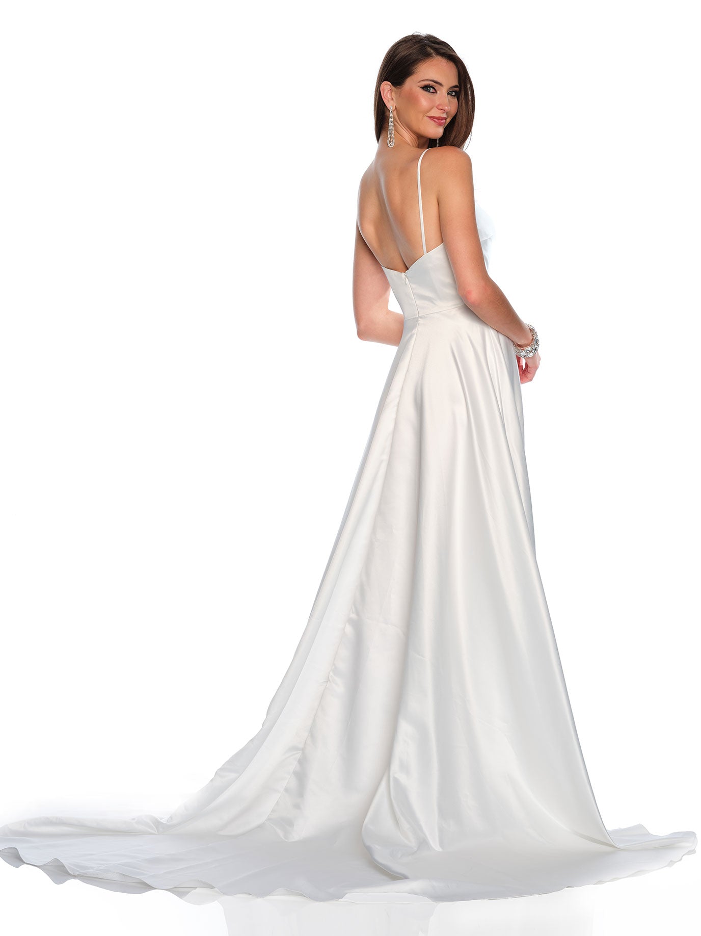 SPAGHETTI STRAP SATIN WEDDING DRESS