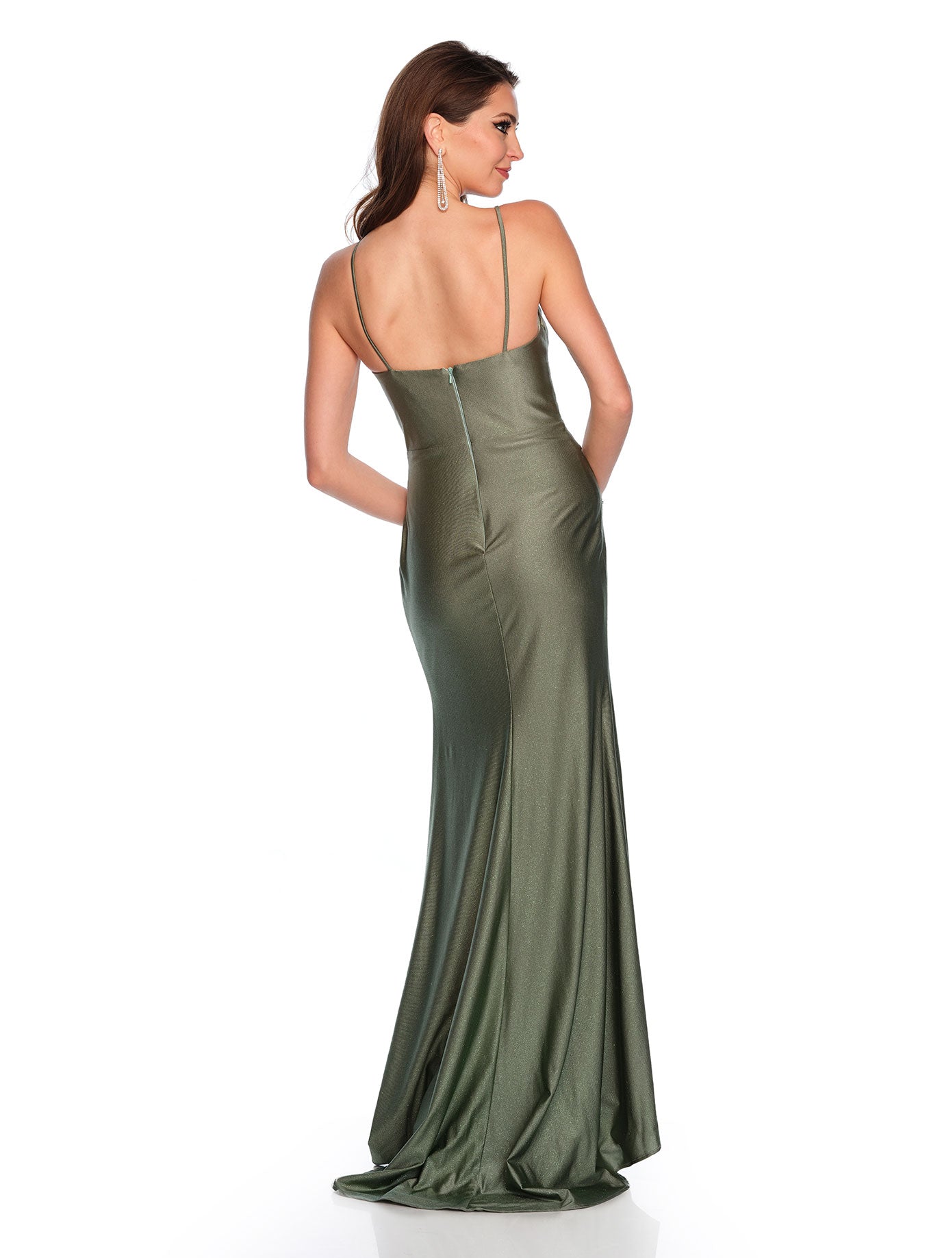 SHIMMER GOWN WITH PEEK A BOO NECKLINE