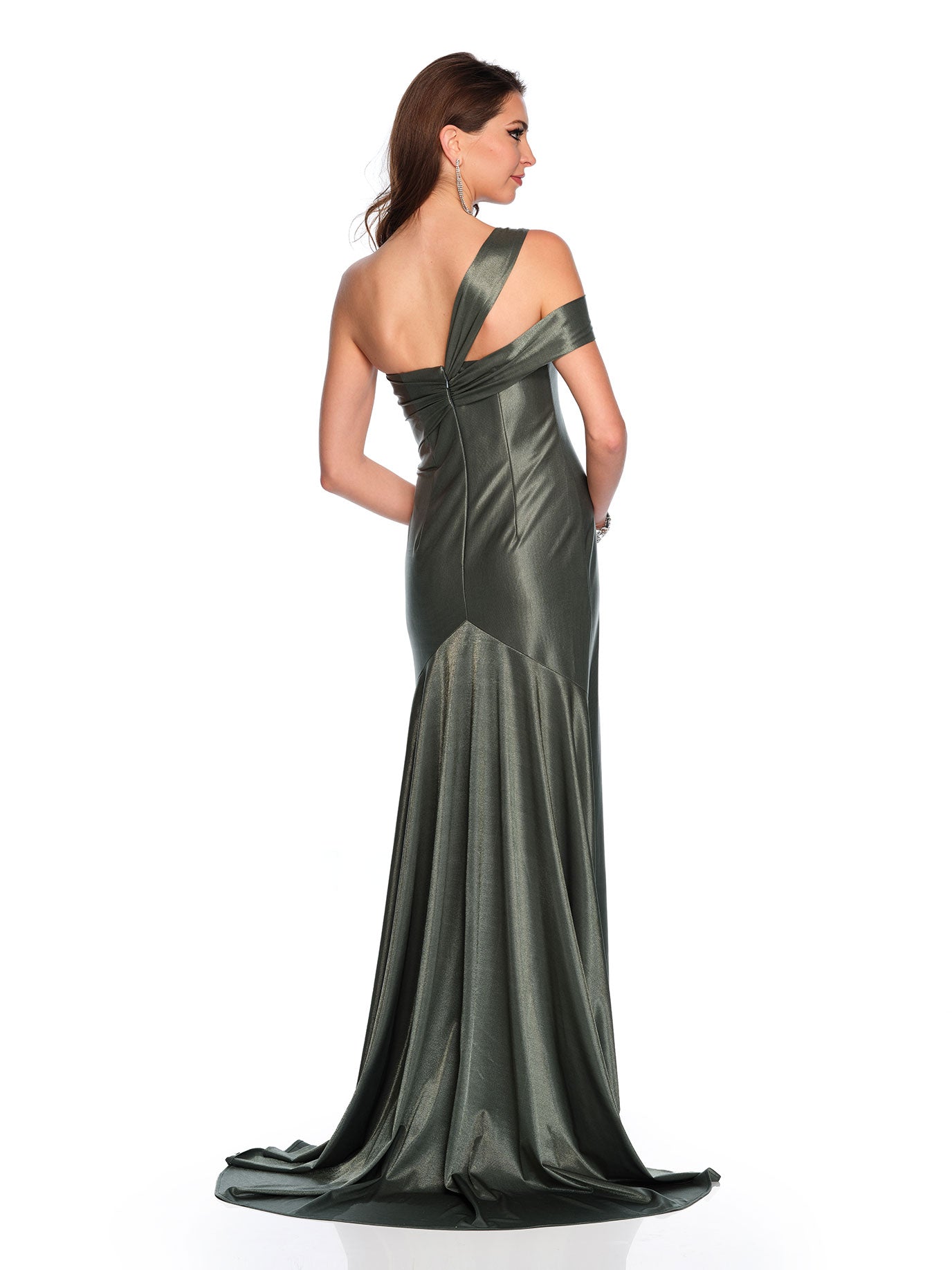 ONE SIDED COLD SHOULDER JERSEY GOWN