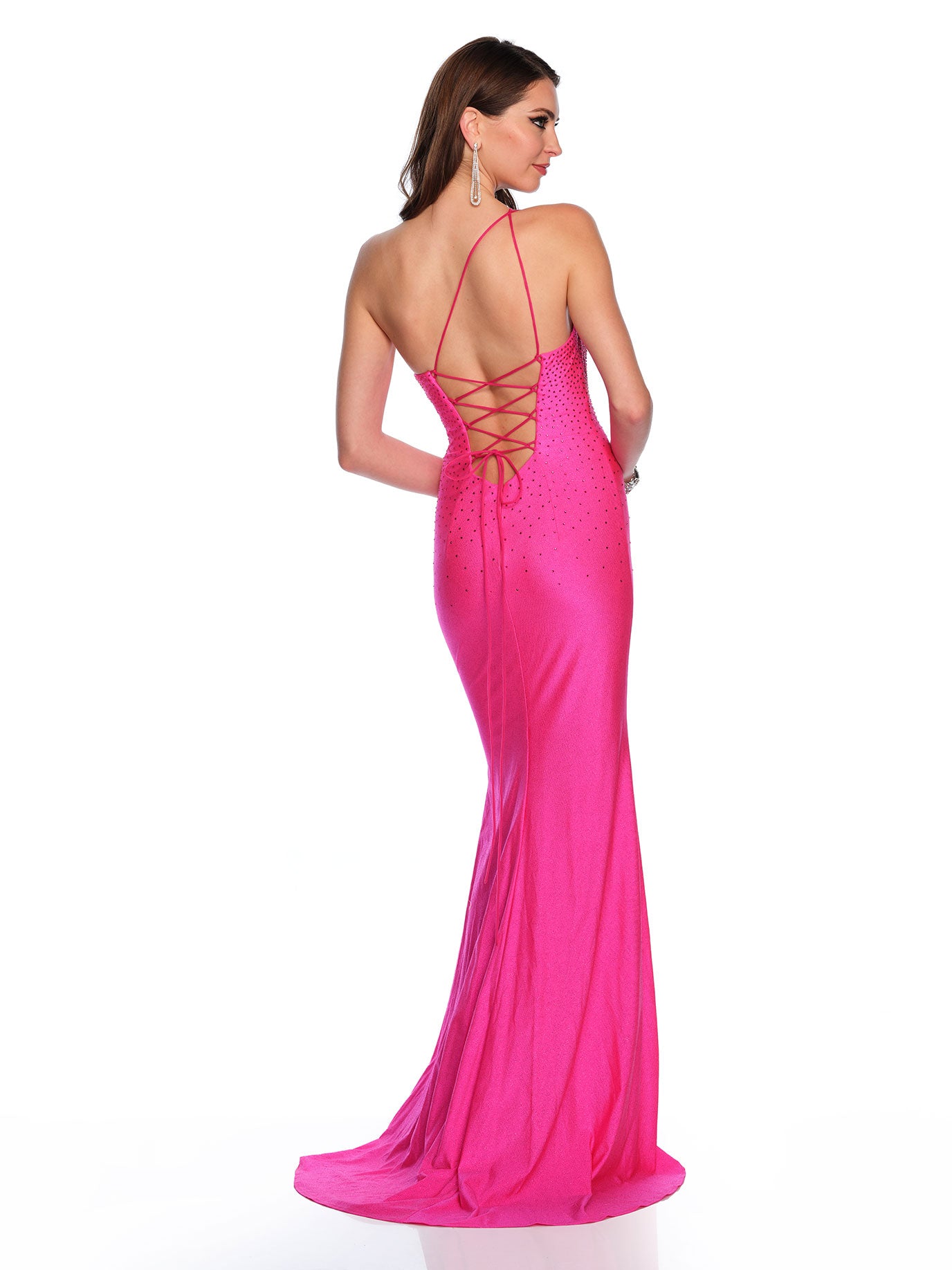 ONE SHOULDER CUT OUT JERSEY DRESS
