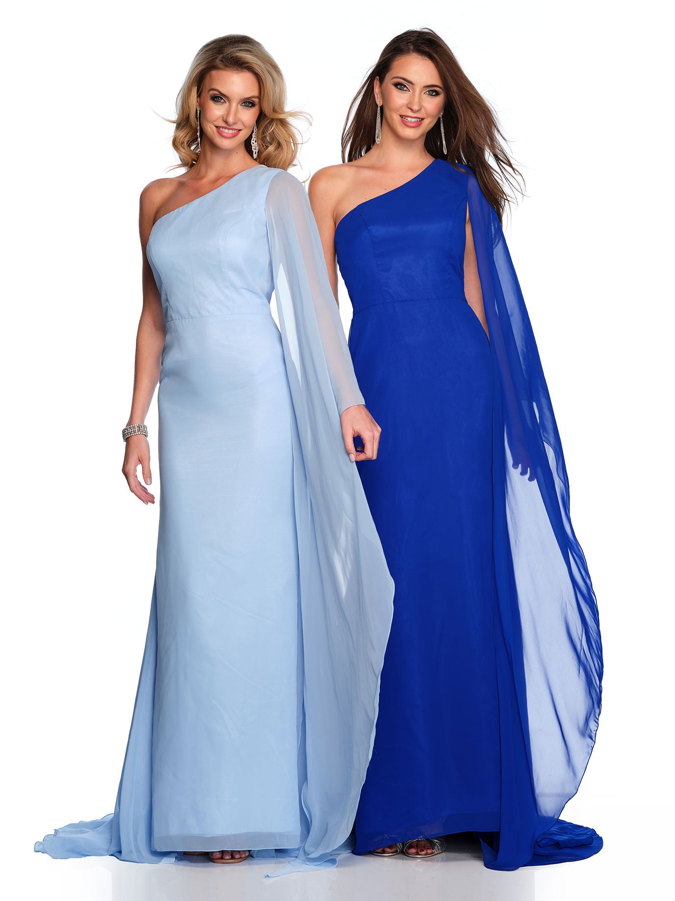 ONE SHOULDER CHIFFON DRESS