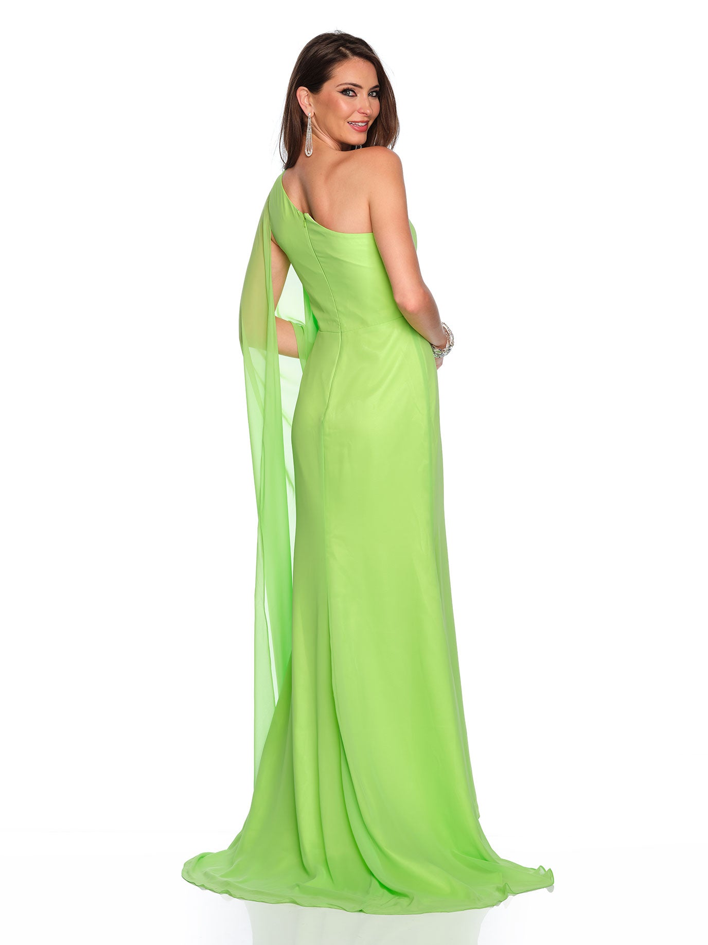 ONE SHOULDER CHIFFON DRESS