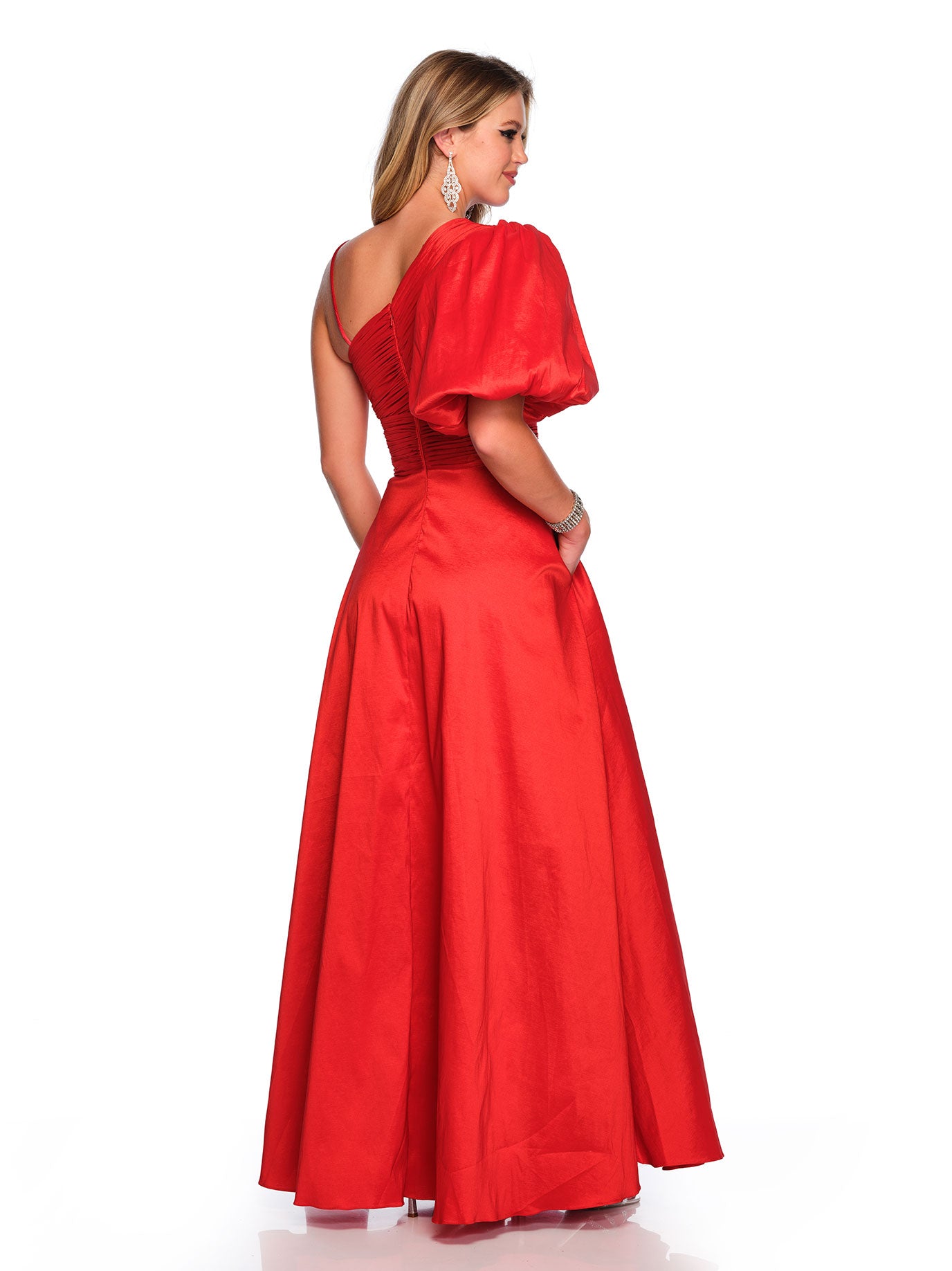 ONE SHOULDER PUFF SLEEVE GOWN