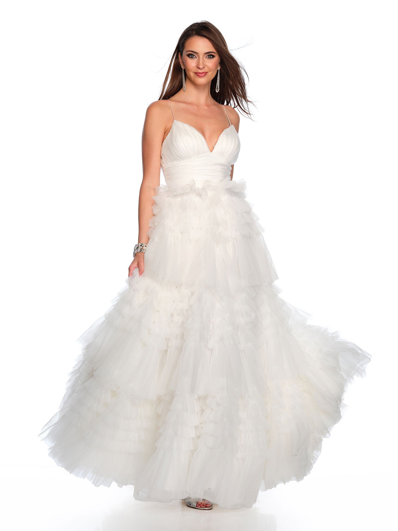 TIERED EMPIRE WAIST WEDDING DRESS