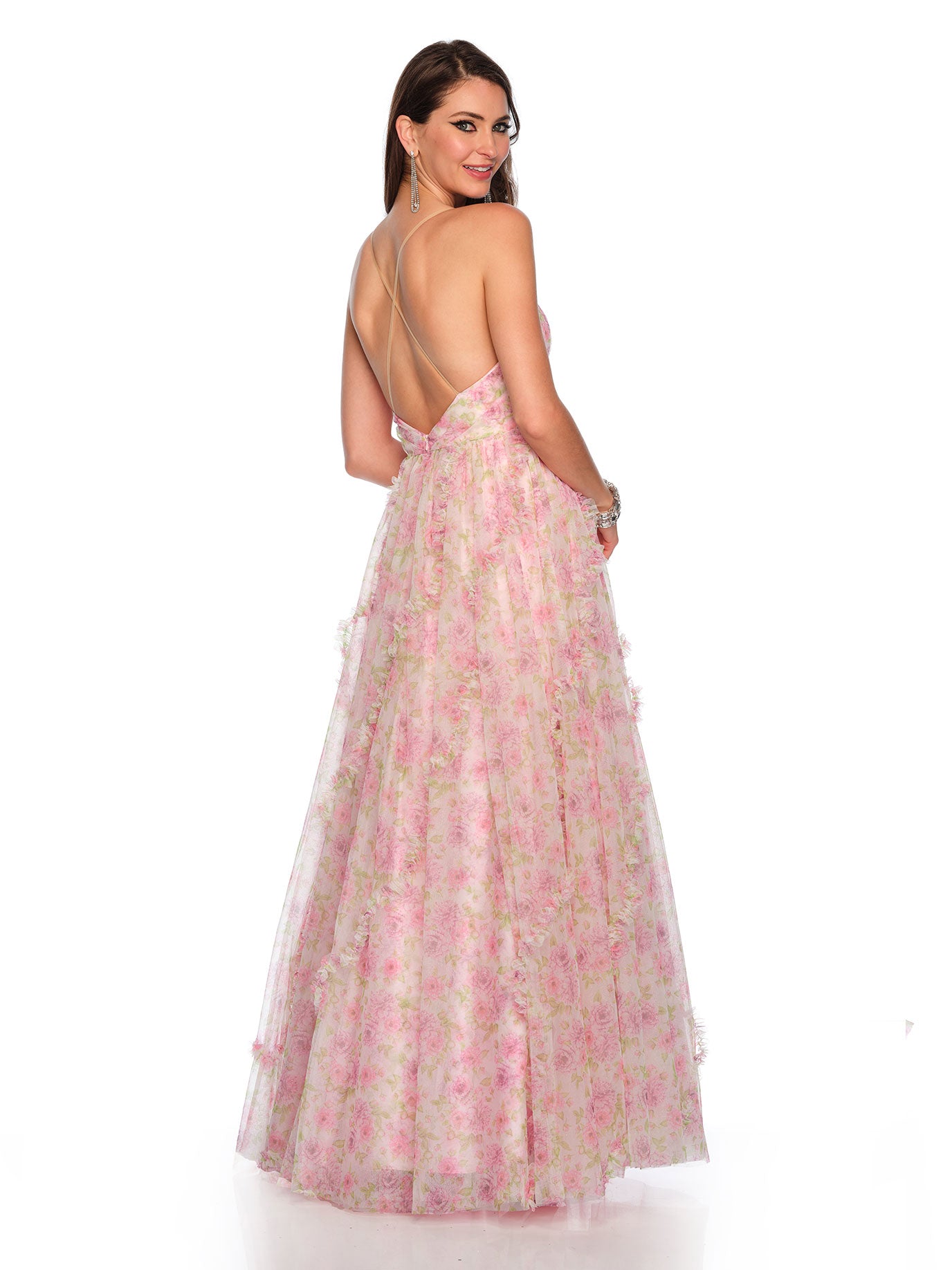 PRINTED TULLE BALLGOWN