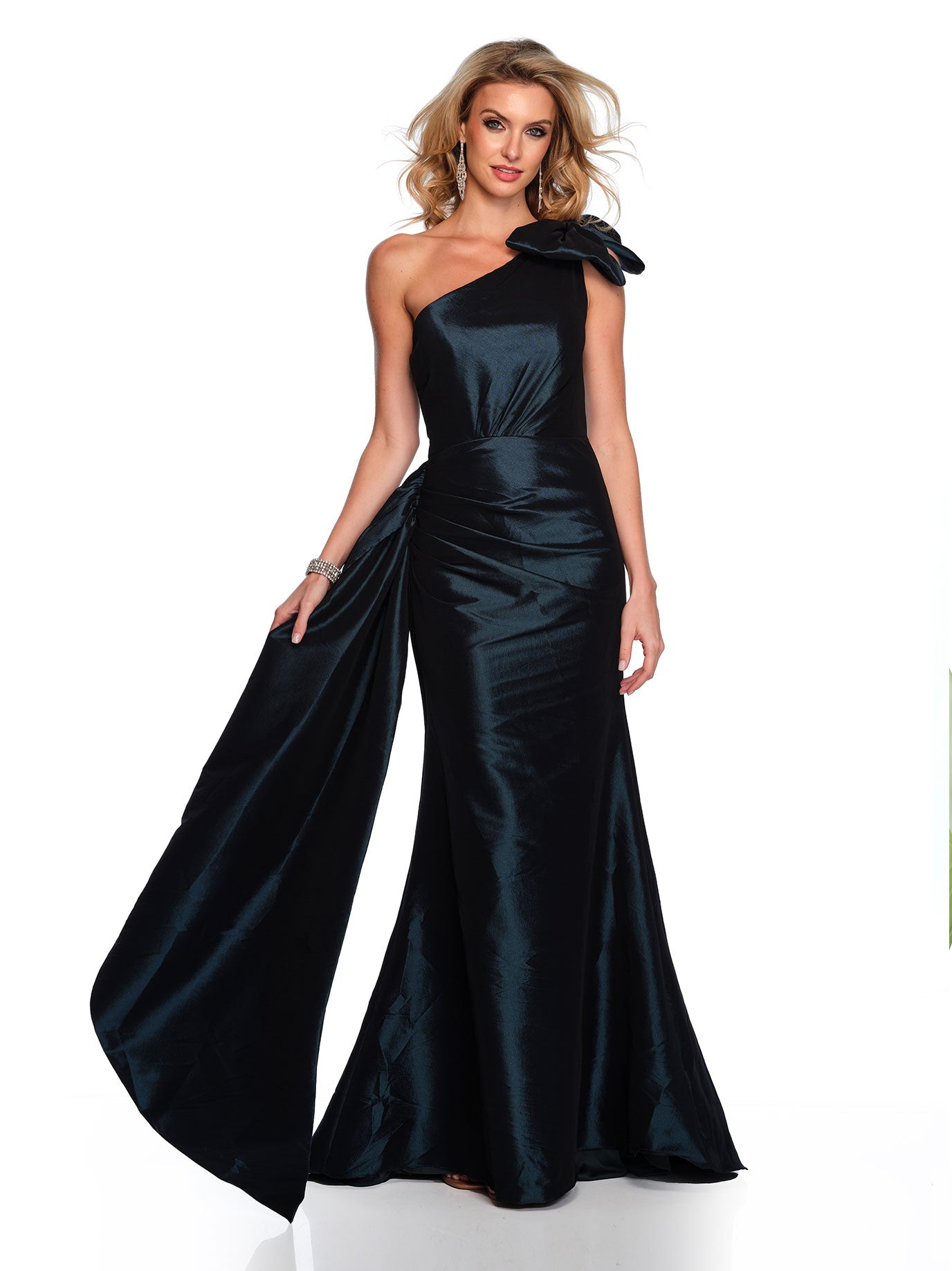 ONE SHOULDER TAFFETA GOWN