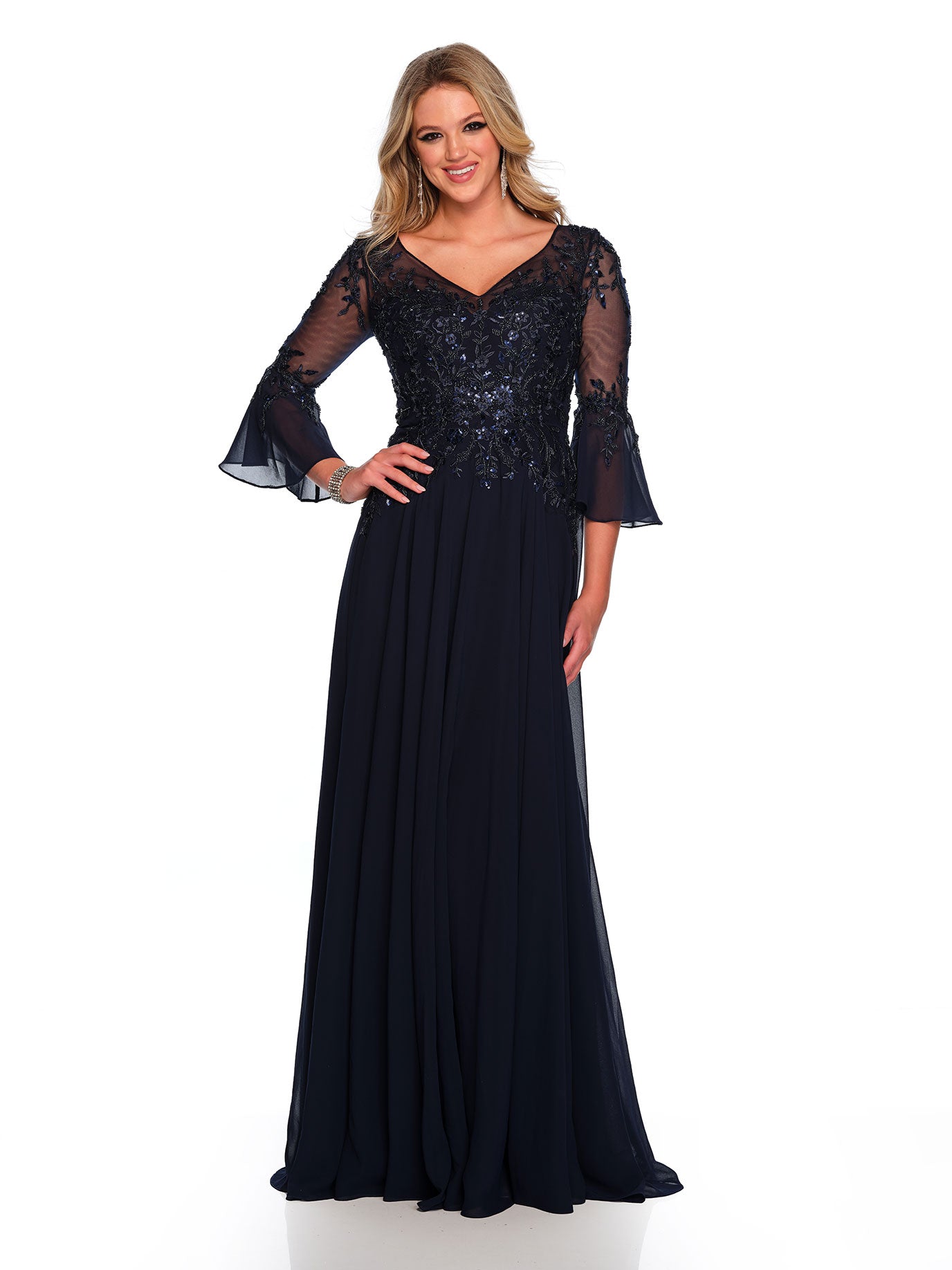 BELL SLEEVE FLOWY GOWN