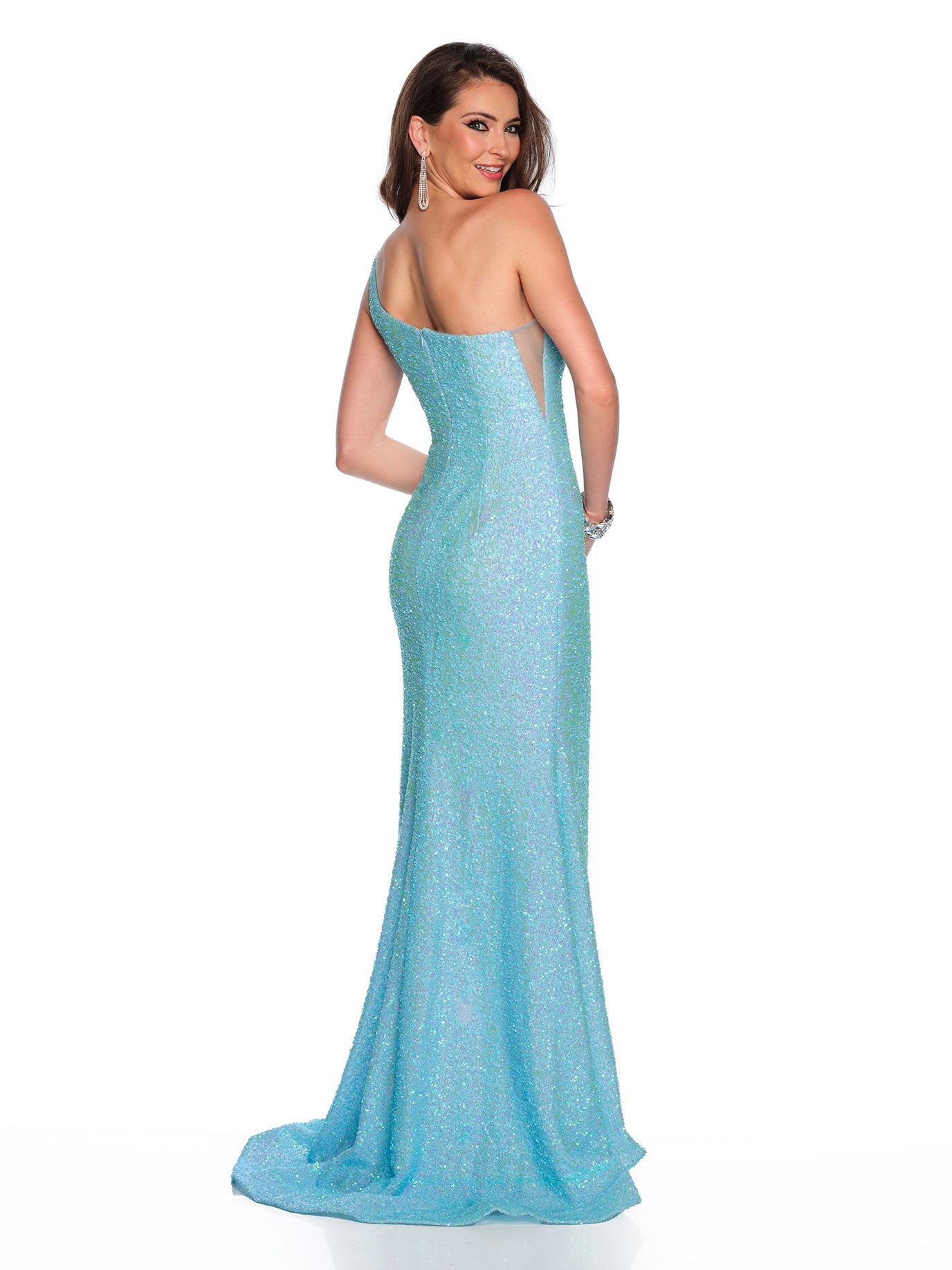 ONE SHOULDER SEQUINS GOWN
