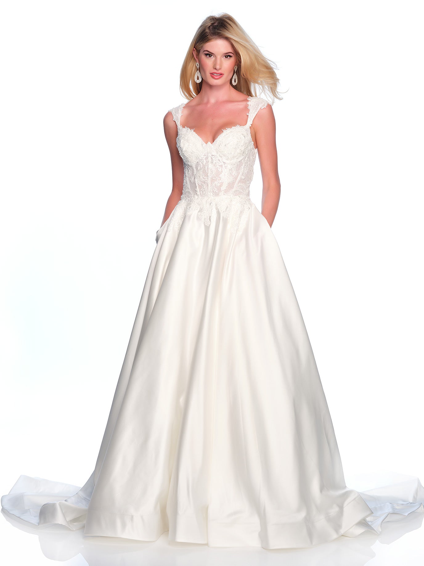 THICK STRAP LACE CORSET WEDDING GOWN – Dave & Johnny