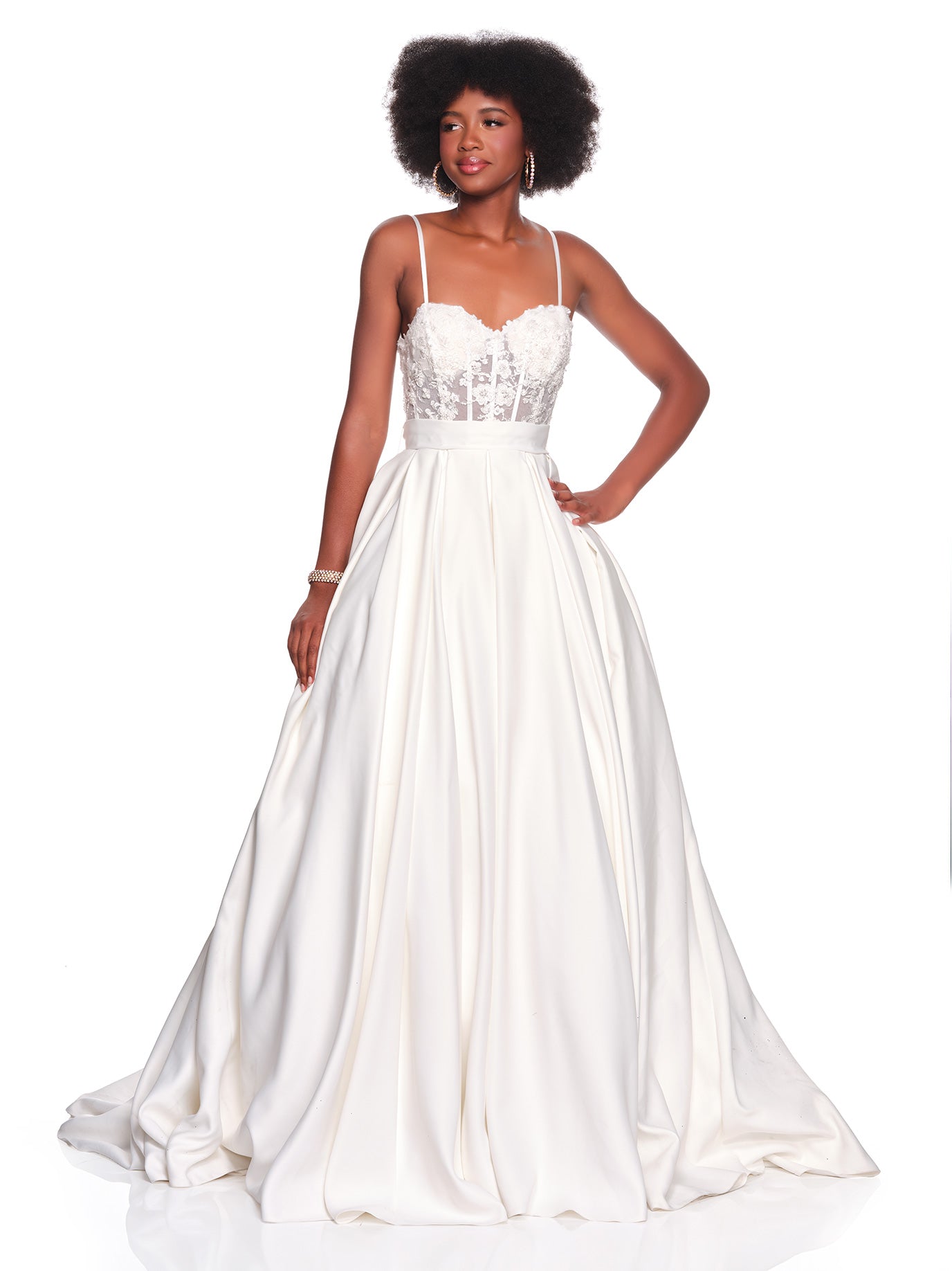 BALLGOWN BRIDAL DRESS WITH CORSETTED ILLUSION TOP