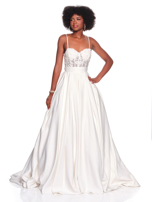 BALLGOWN BRIDAL DRESS WITH CORSETTED ILLUSION TOP