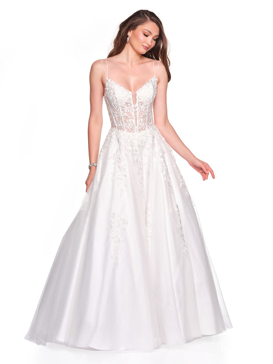 BALLGOWN BRIDAL GOWN WITH CUTOUT BACK AND DOUBLE STRAP DETAIL