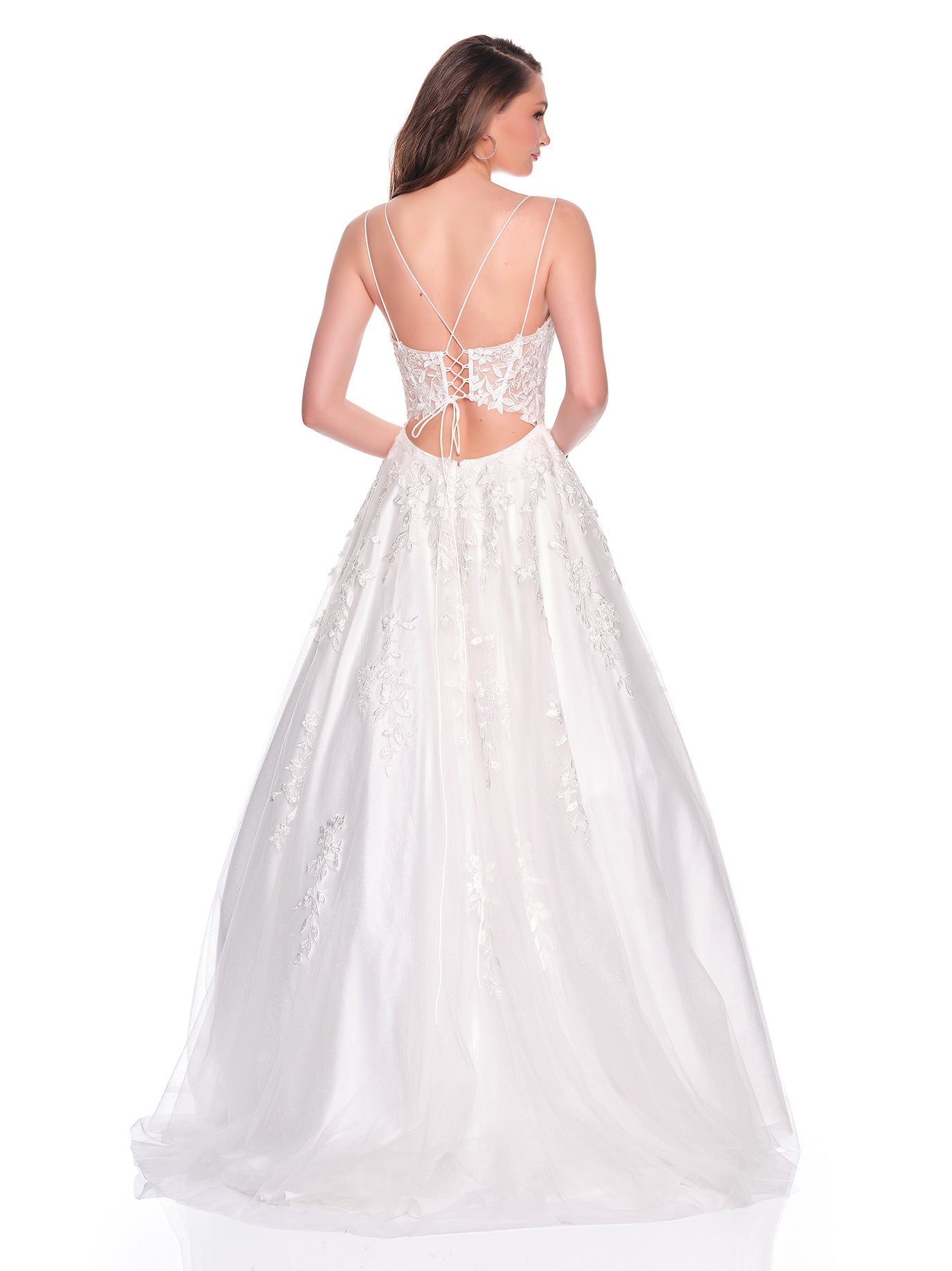 BALLGOWN BRIDAL GOWN WITH CUTOUT BACK AND DOUBLE STRAP DETAIL