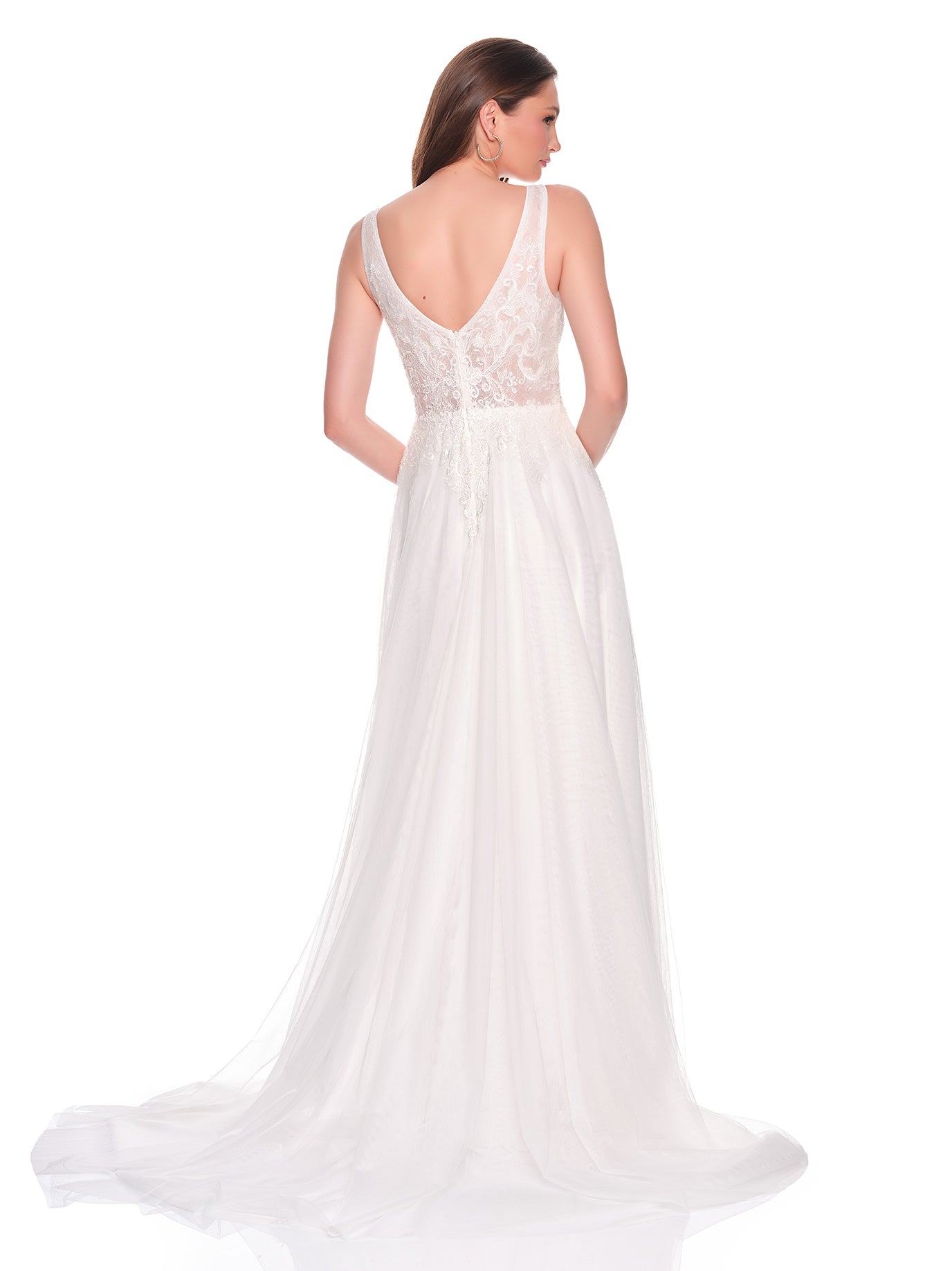 A-LINE BRIDAL GOWN WITH BEADED ILLUSION BODICE