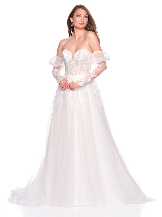 JULIET SLEEVE STRAPLESS BRIDAL GOWN