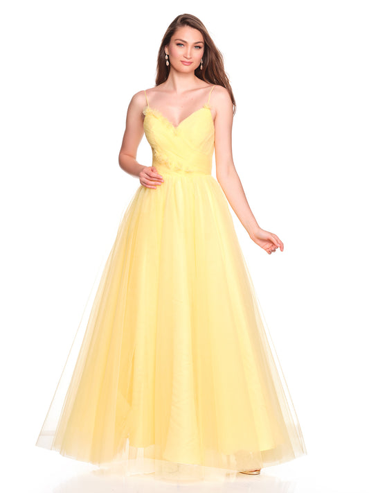 TULLE BALLGOWN WITH GATHERED BODICE