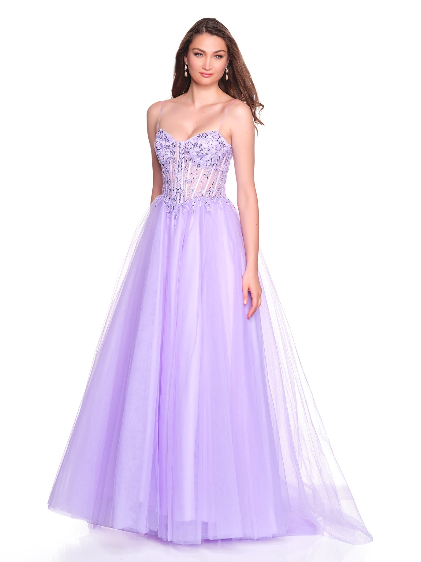 TULLE BALLGOWN WITH EMBELLISHED BODICE PLUS SIZE