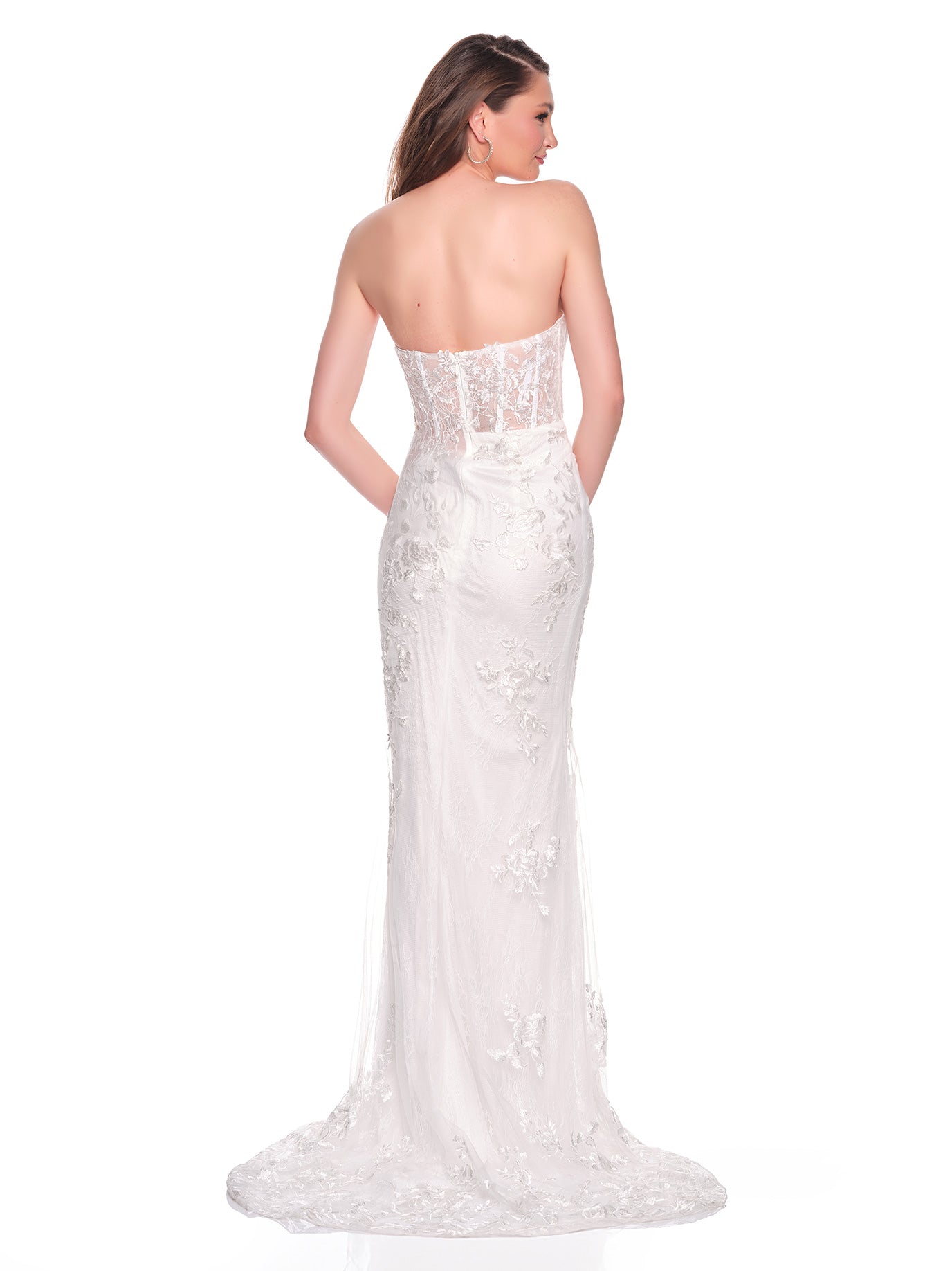 FITTED SHEER ILLUSION STRAPLESS BODICE BRIDAL GOWN