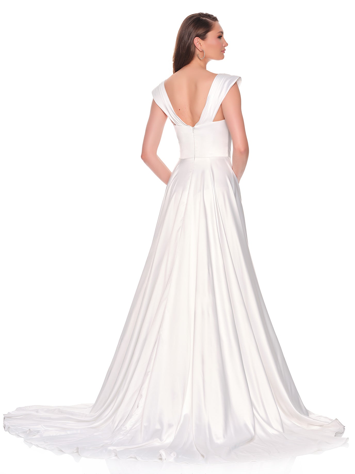 THICK STRAP BRIDAL SATIN GOWN, STRAPS CAN ALSO BE WORN OFF THE SHOULDER
