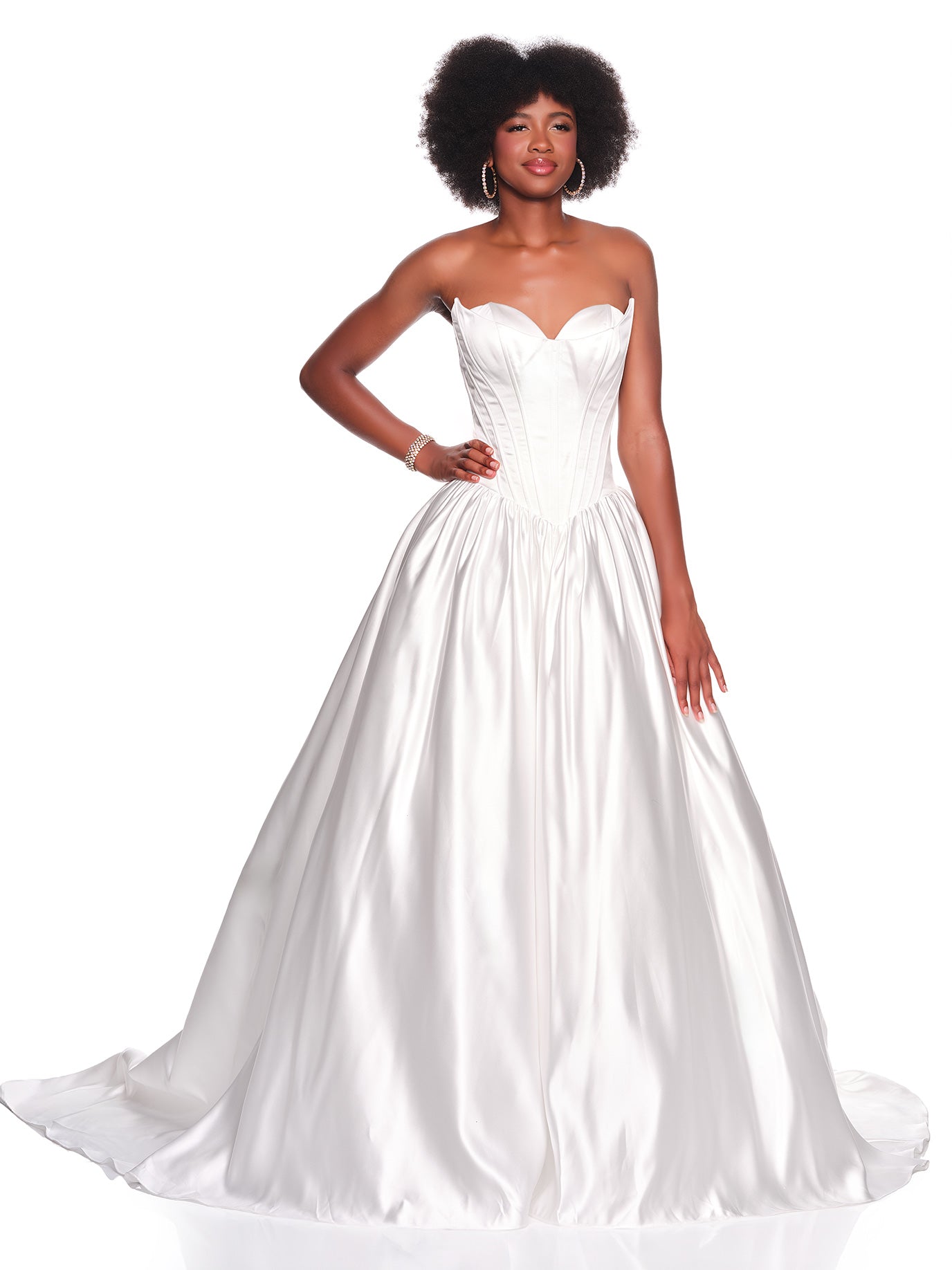 strapless open back dress BASQUE WAIST PRINCESS CUT BRIDAL GOWN – Dave & Johnny