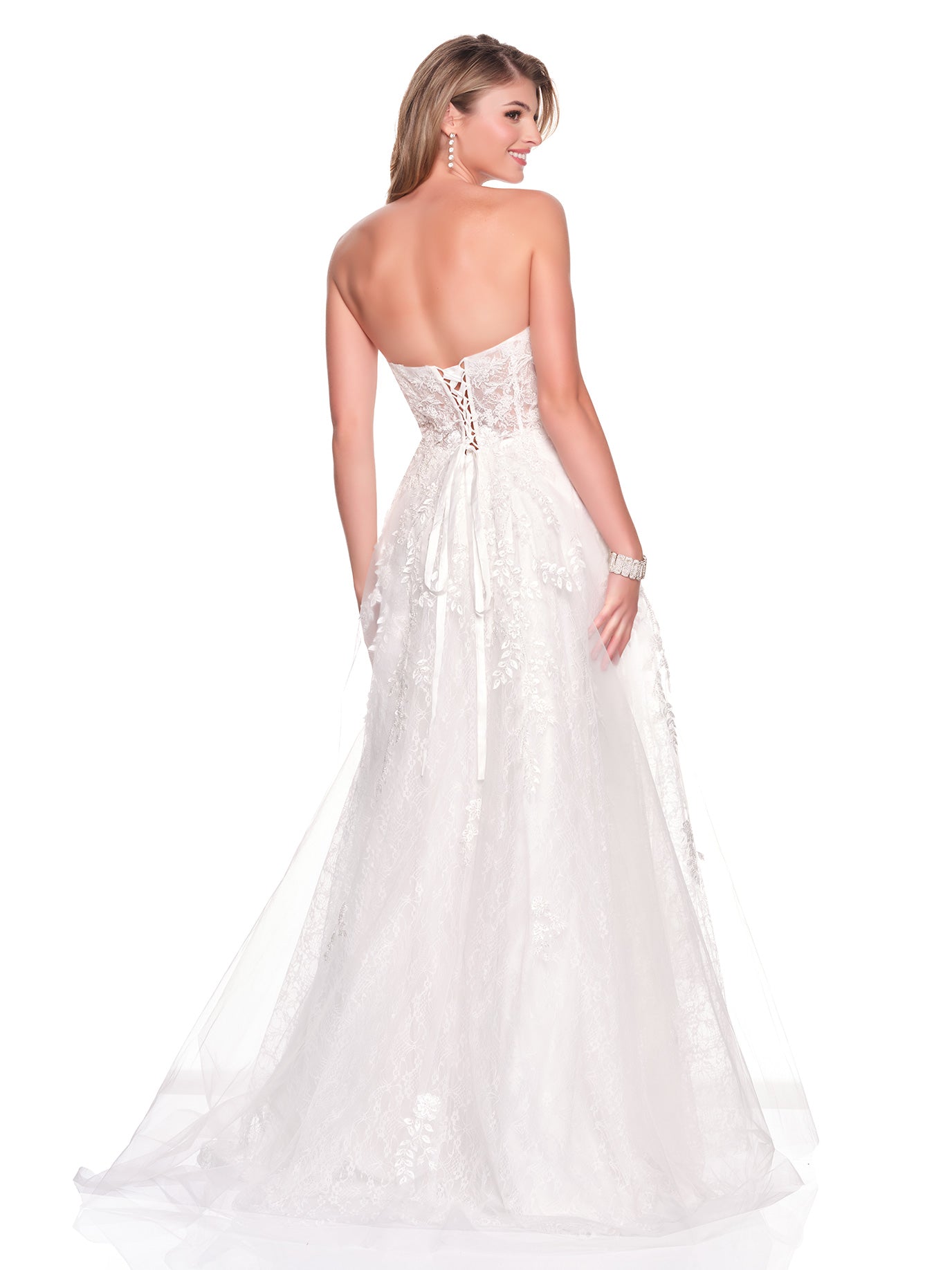 SWEETHEART BODICE BRIDAL GOWN WITH APPLIQUES