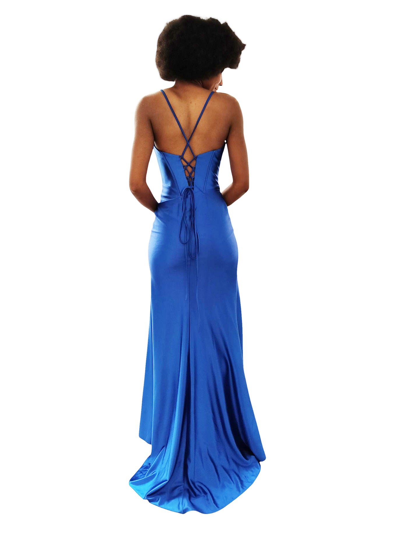 FITTED STRETCH DRESS WITH CORSET BODICE AND STONE ACCENTS