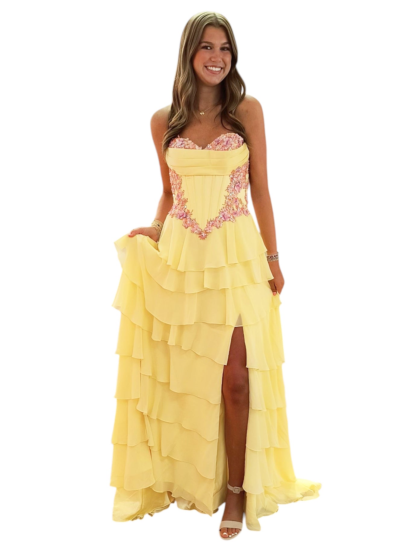 VIRAL TIKTOK SOFT TIERED 3D MOTIF DRESS – Dave & Johnny
