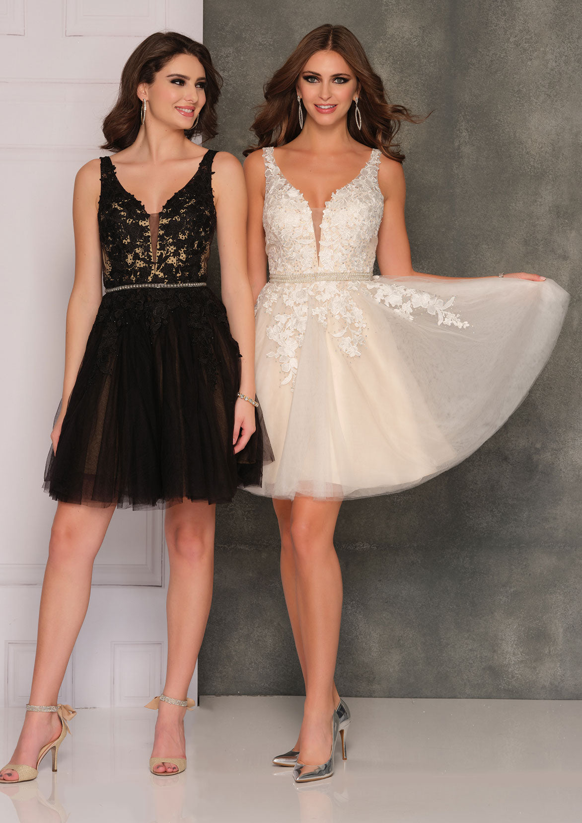 EMBROIDERED TULLE DRESS WITH RHINESTONE BELT PLUS SIZE