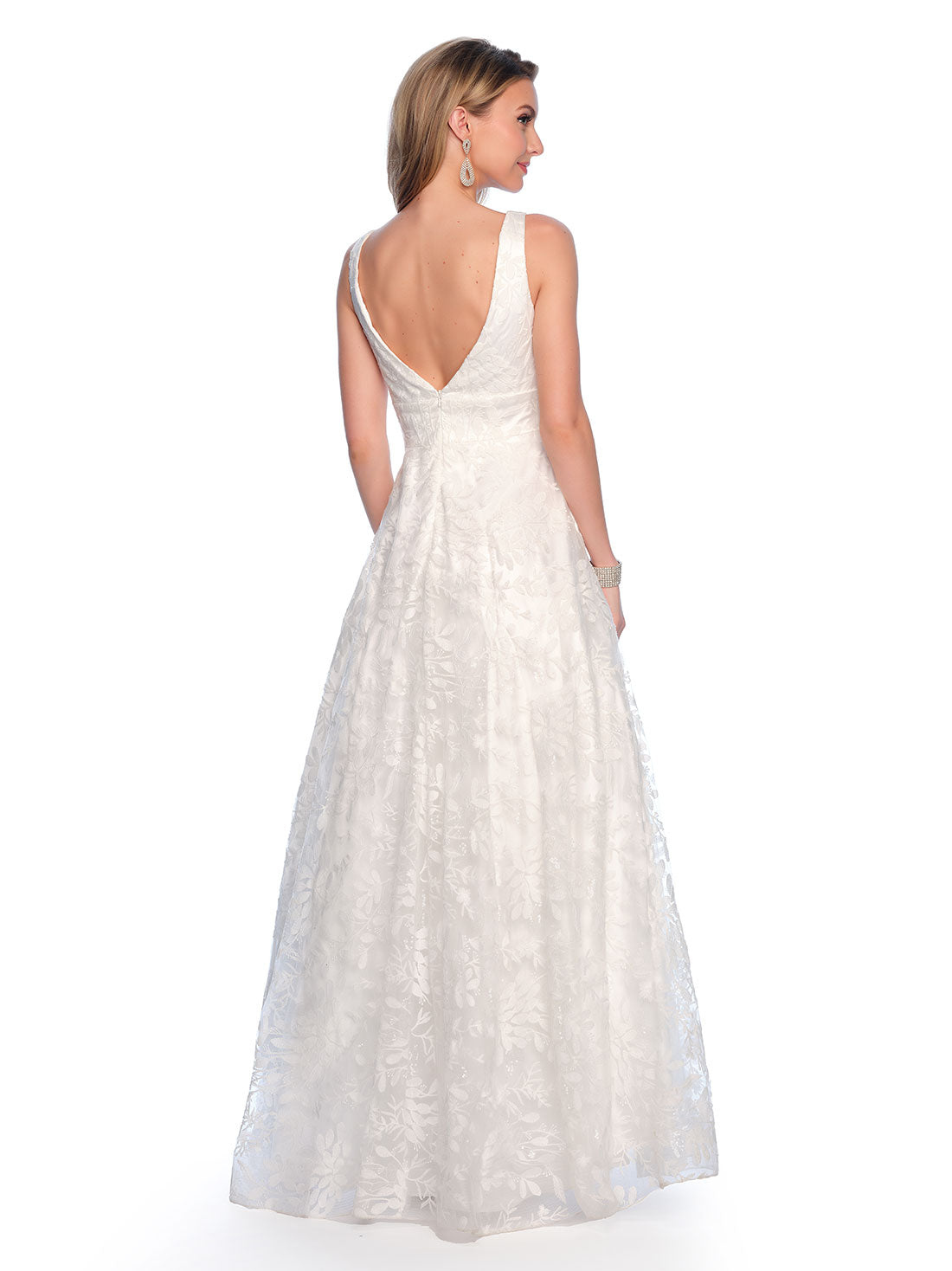 THICK STRAP DEEP V-BACK A-LINE WEDDING GOWN PLUS SIZE