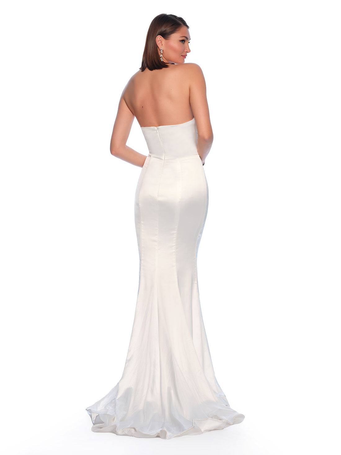 SQUARE NECK PUFF SLEEVE WEDDING DRESS