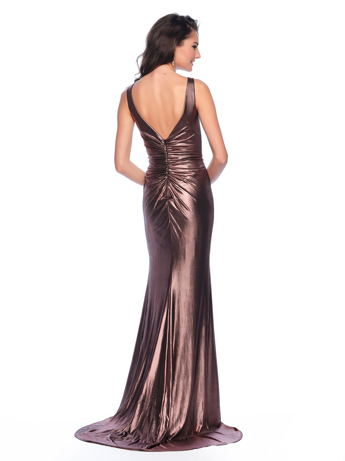 FITTED RUCHED JERSEY GOWN