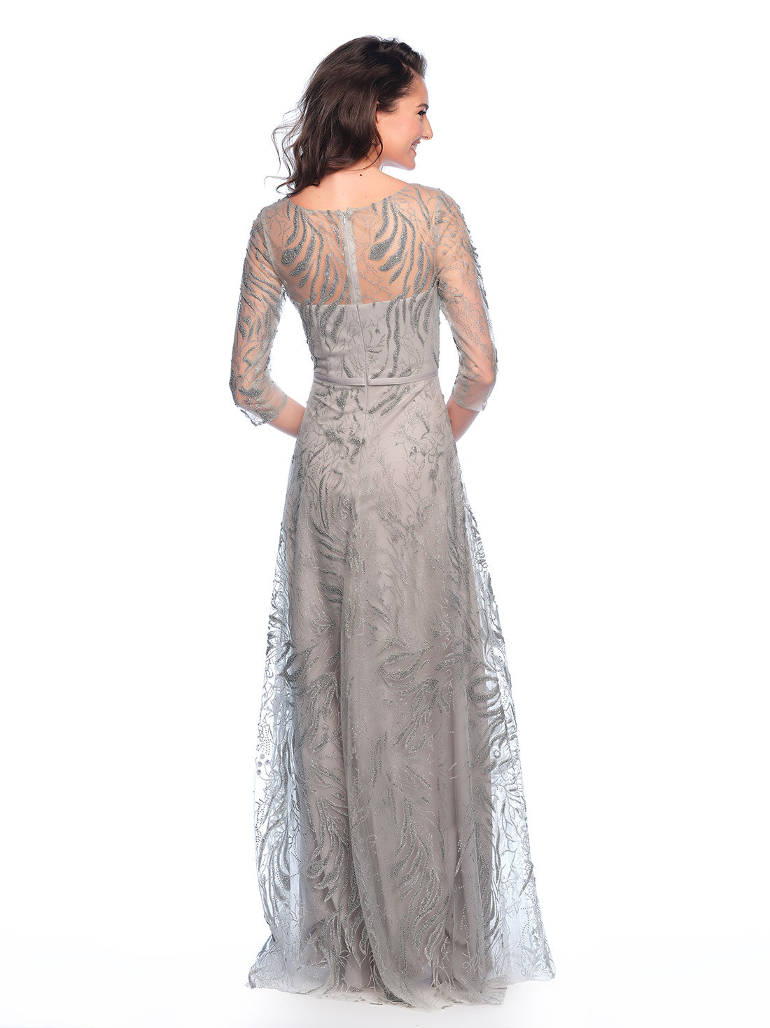 LONG SLEEVE BEADED GOWN