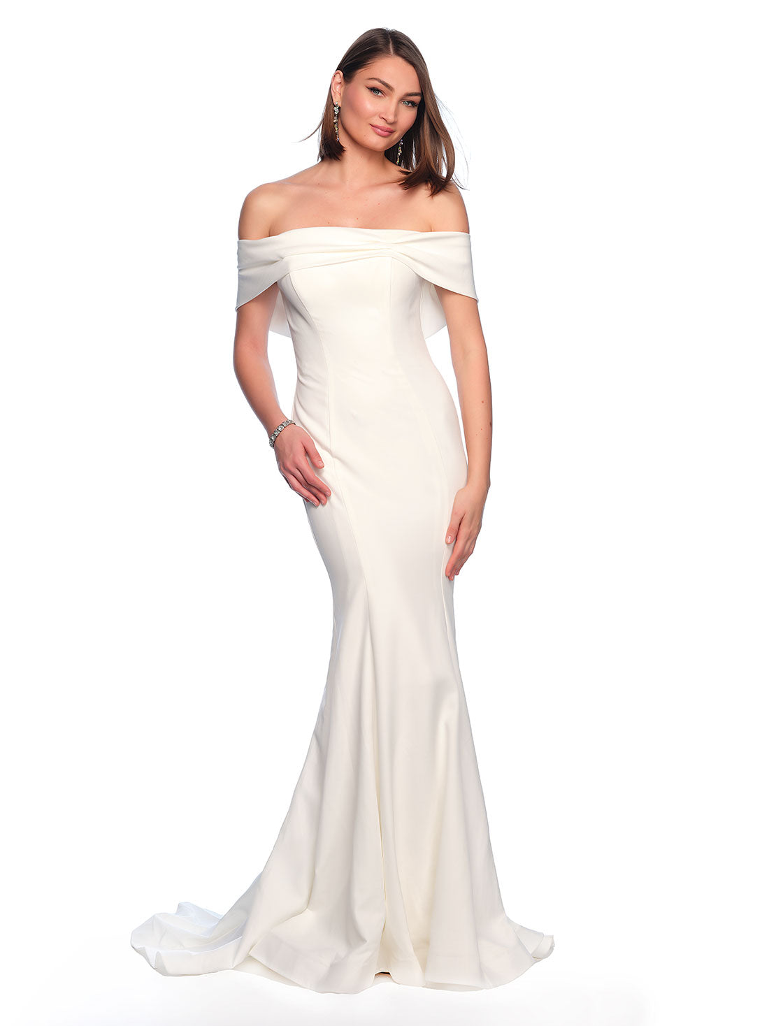 FITTED OFF THE SHOULDER WEDDING DRESS Dave & Johnny FITTED OFF THE SHOULDER WEDDING DRESS Dave & Johnny