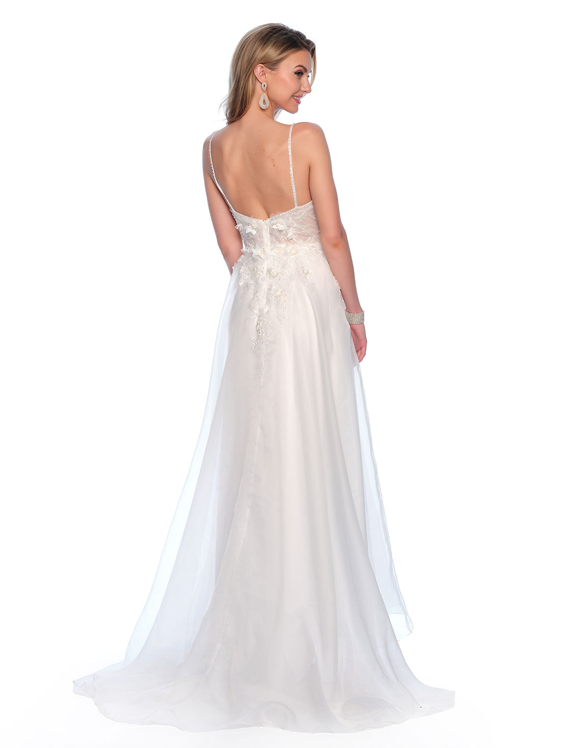 3D EMBROIDERED BODICE WITH FULL ORGANZA SKIRT