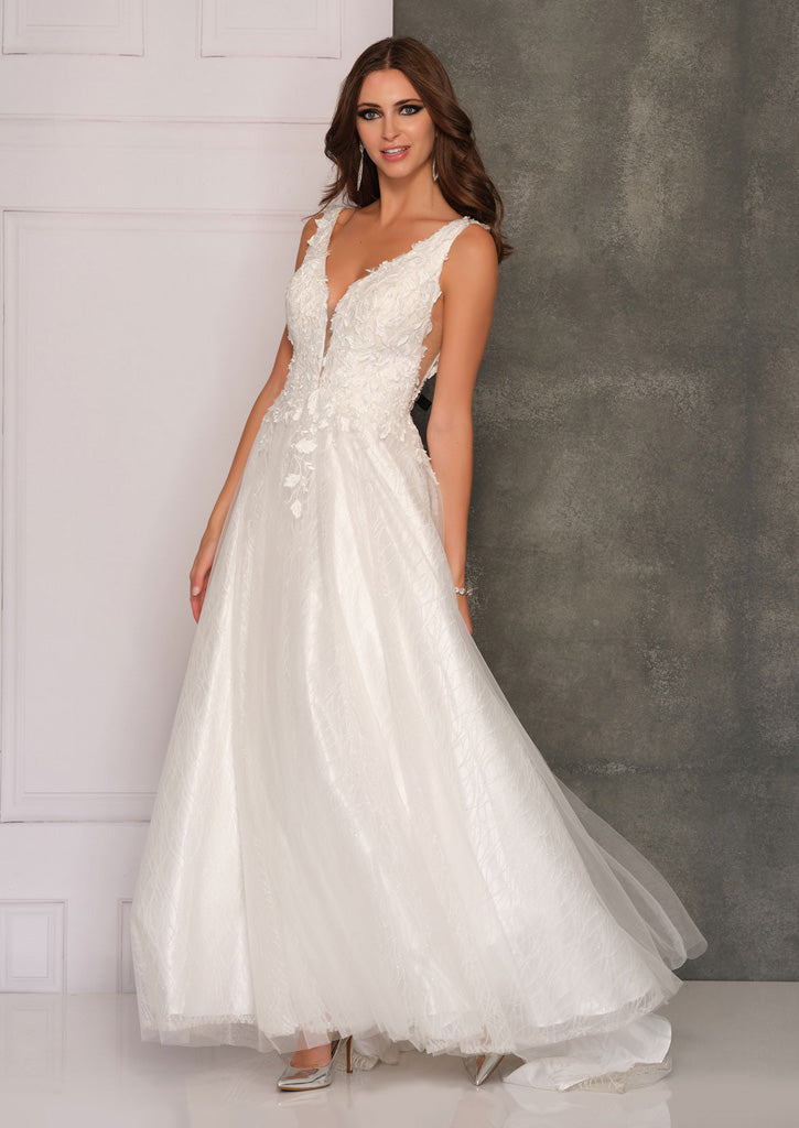 3D LEAF MOTIF BALLGOWN