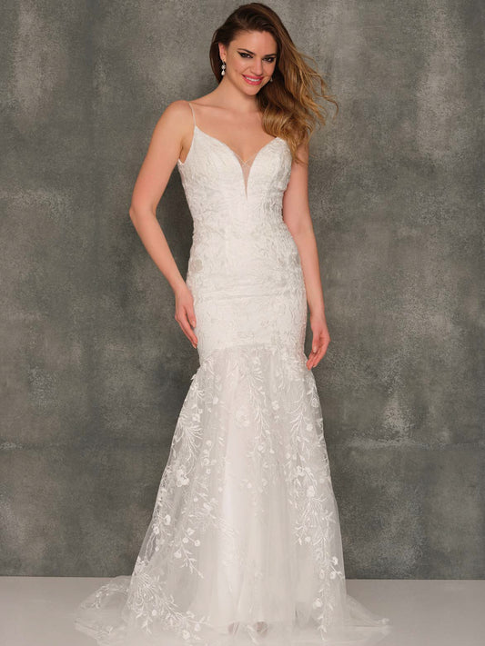 BACKLESS Fitted Layered Mermaid WEDDING GOWN