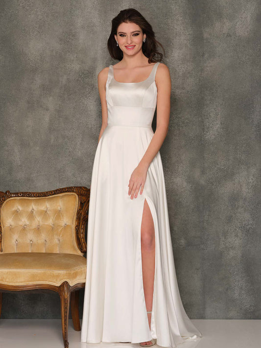 SQUARE NECK OPEN LEG WEDDING GOWN