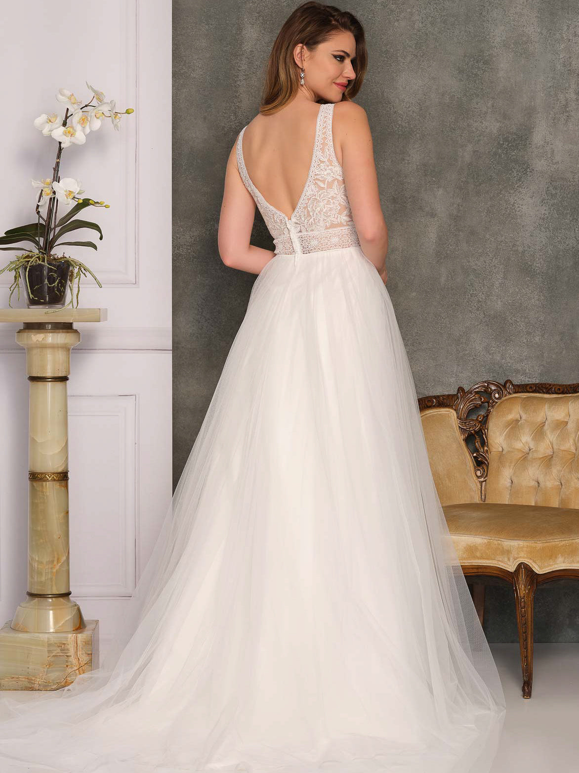 THICK TRIM A-LINE WEDDING GOWN