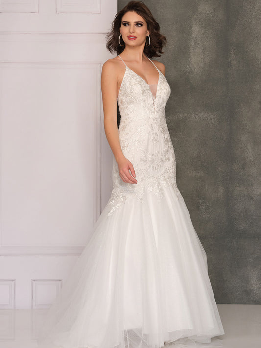 STRAPPY OPEN BACK MERMAID WEDDING GOWN