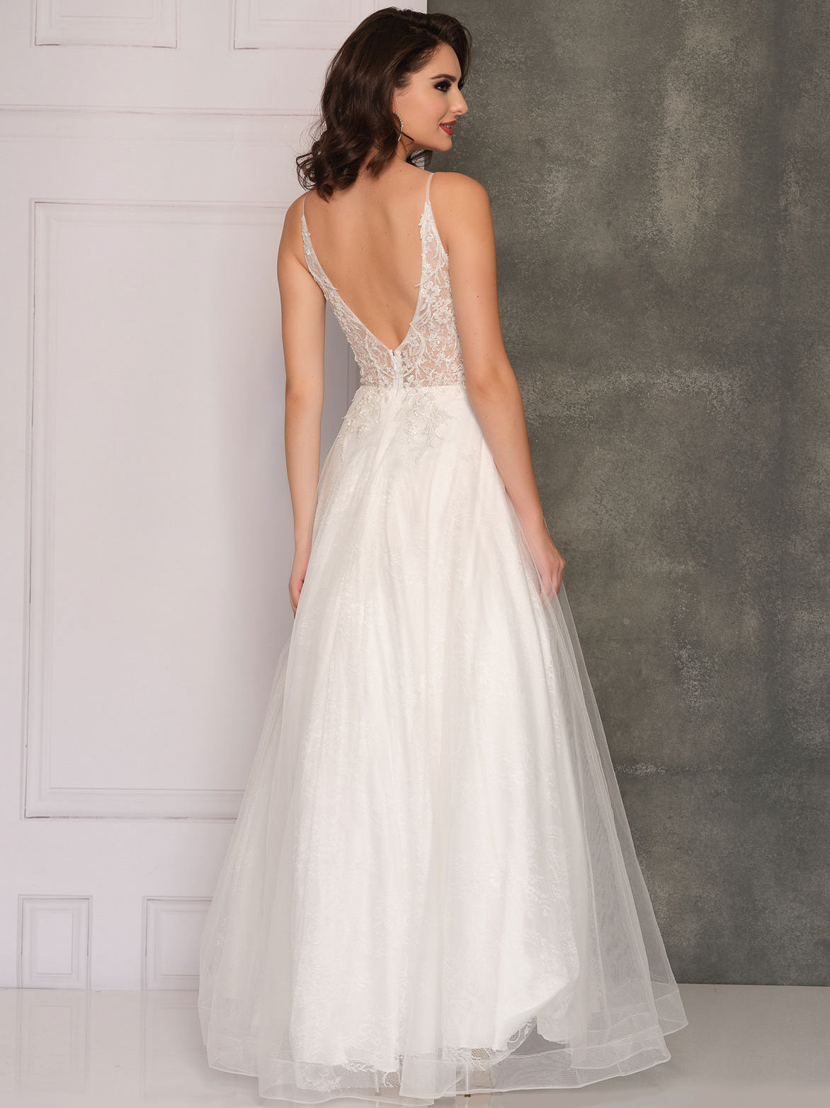 BEADED TULLE WEDDING DRESS