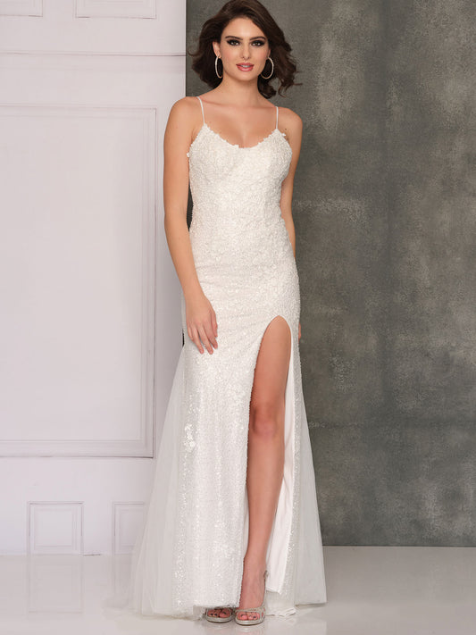LACE LOW BACK OPEN LEG WEDDING GOWN