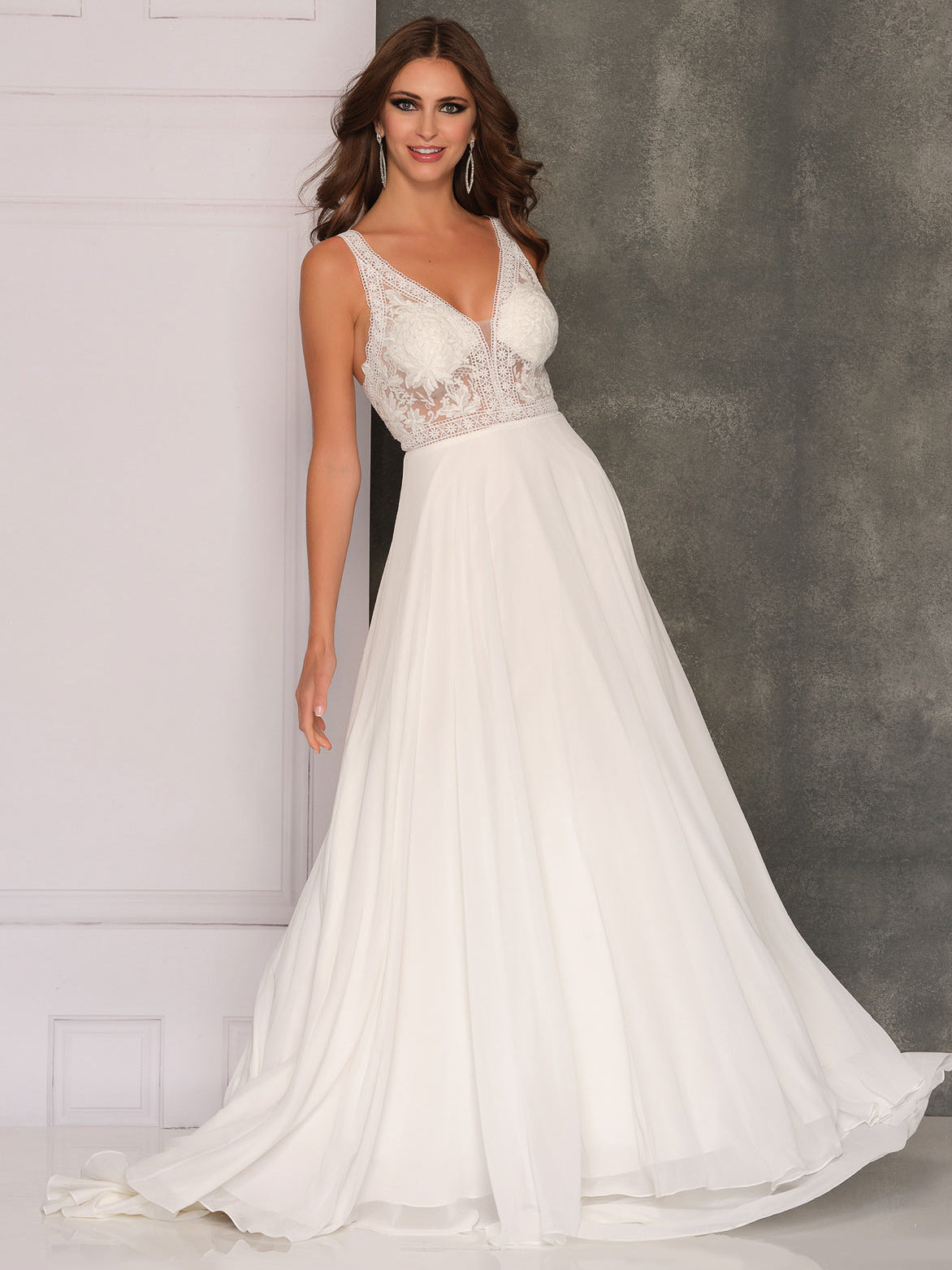 RACER BACK LACE TOP WEDDING GOWN