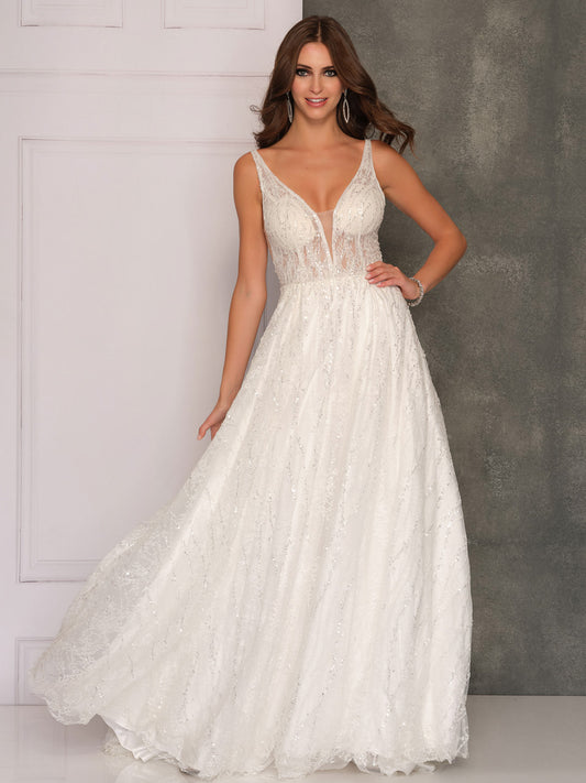 STRUCTURED TOP LOW BACK A-LINE WEDDING GOWN